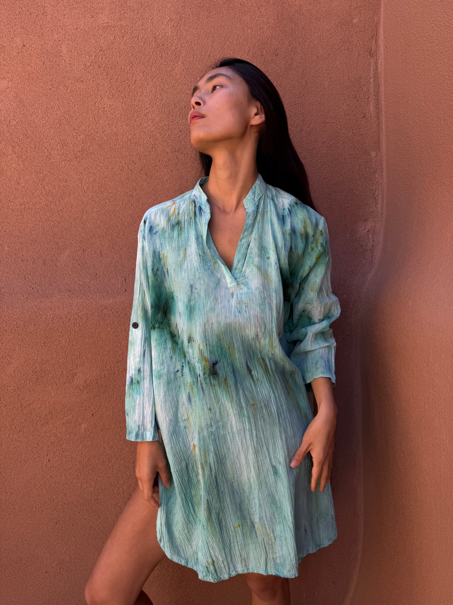 Limited Edition Hand Dyed Gauze Shirts - Sea Glass