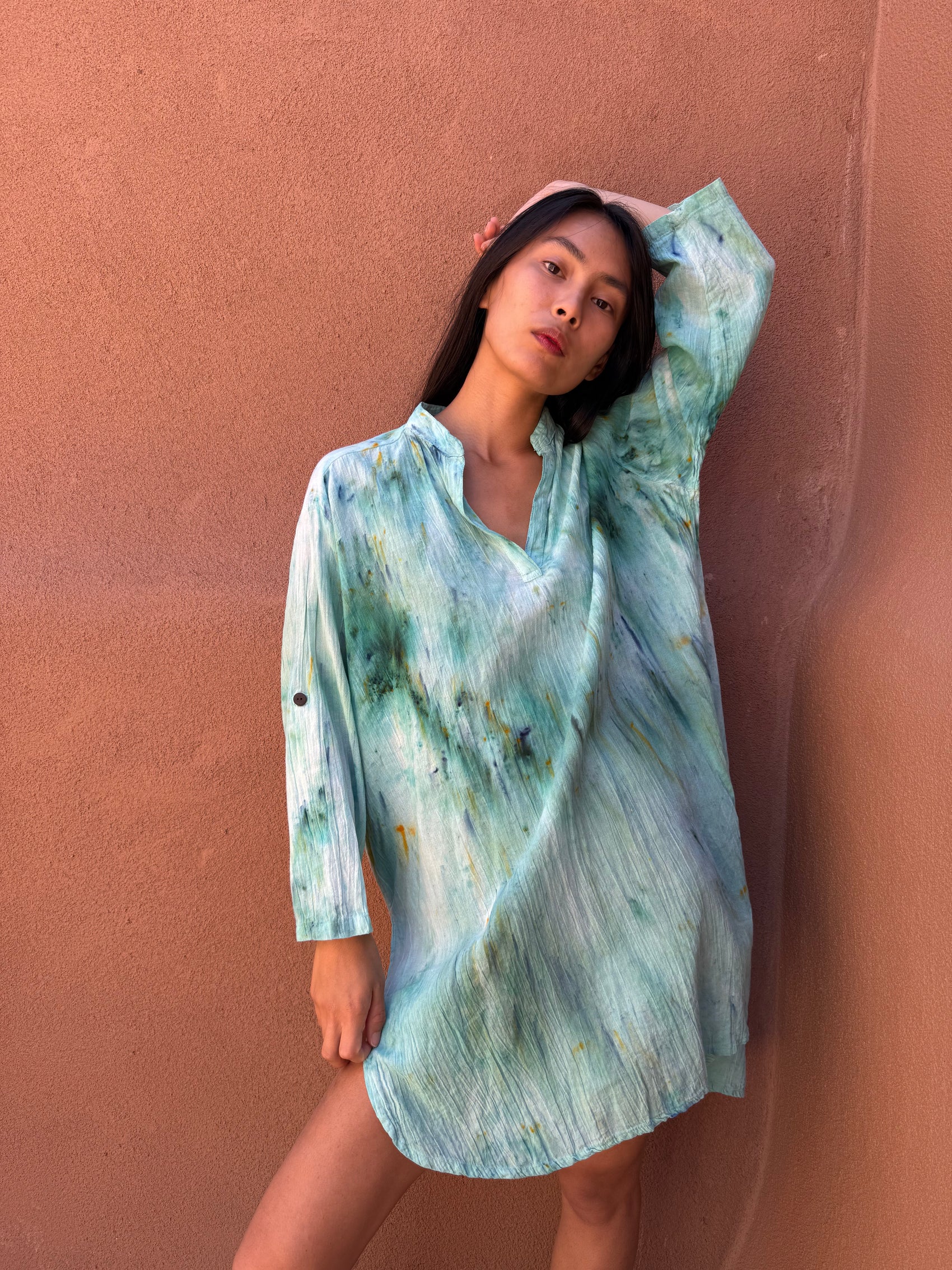 Limited Edition Hand Dyed Gauze Shirts - Sea Glass