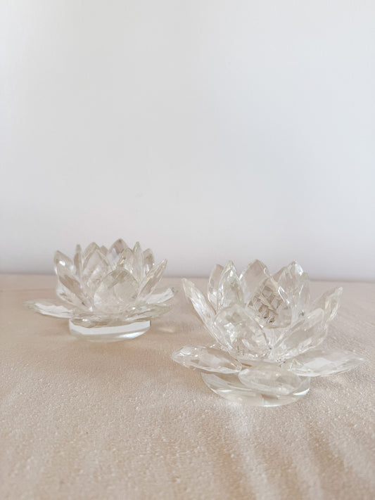 Vintage Crystal Votive Holders (Set of 2)