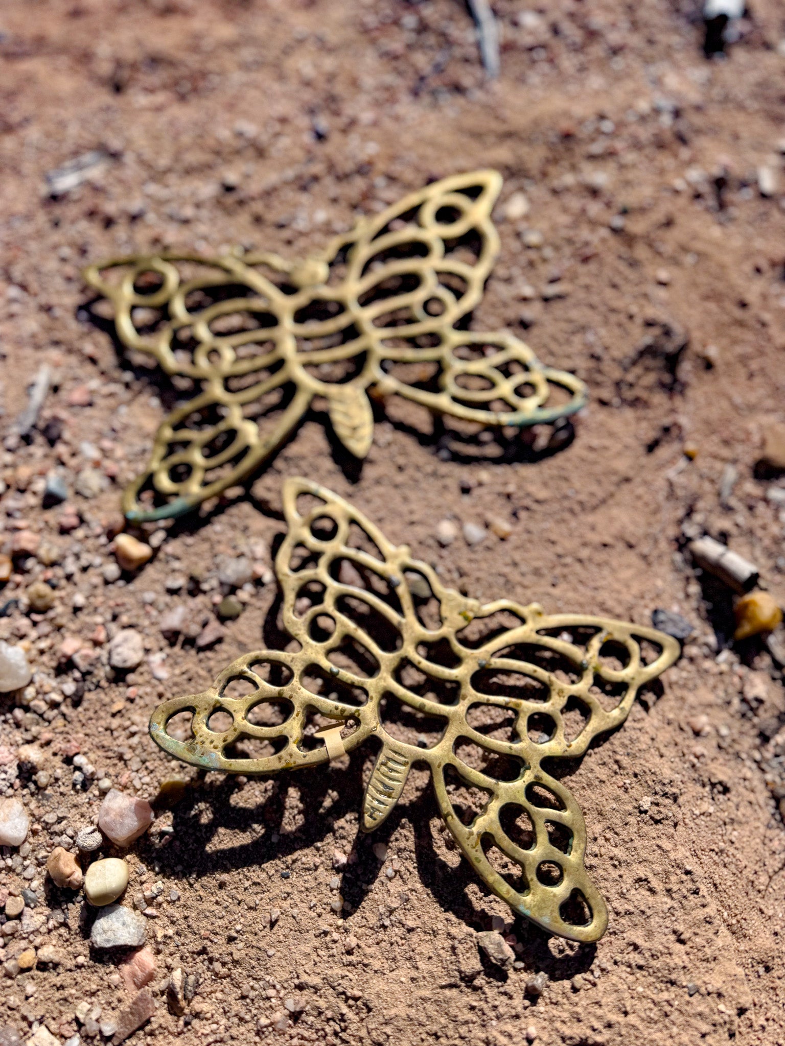 Vintage Brass Butterfly Trivets