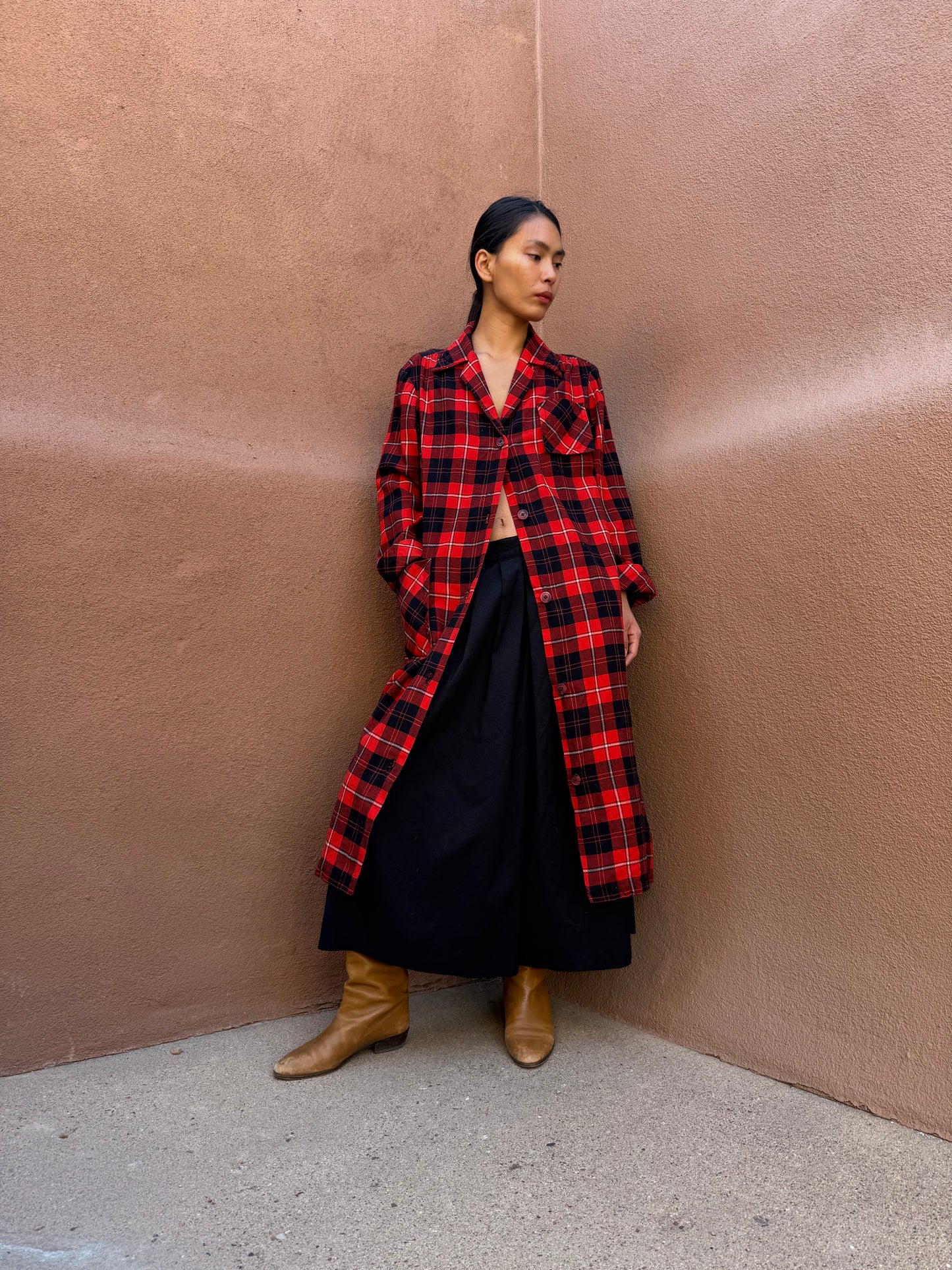 Vintage Plaid Duster