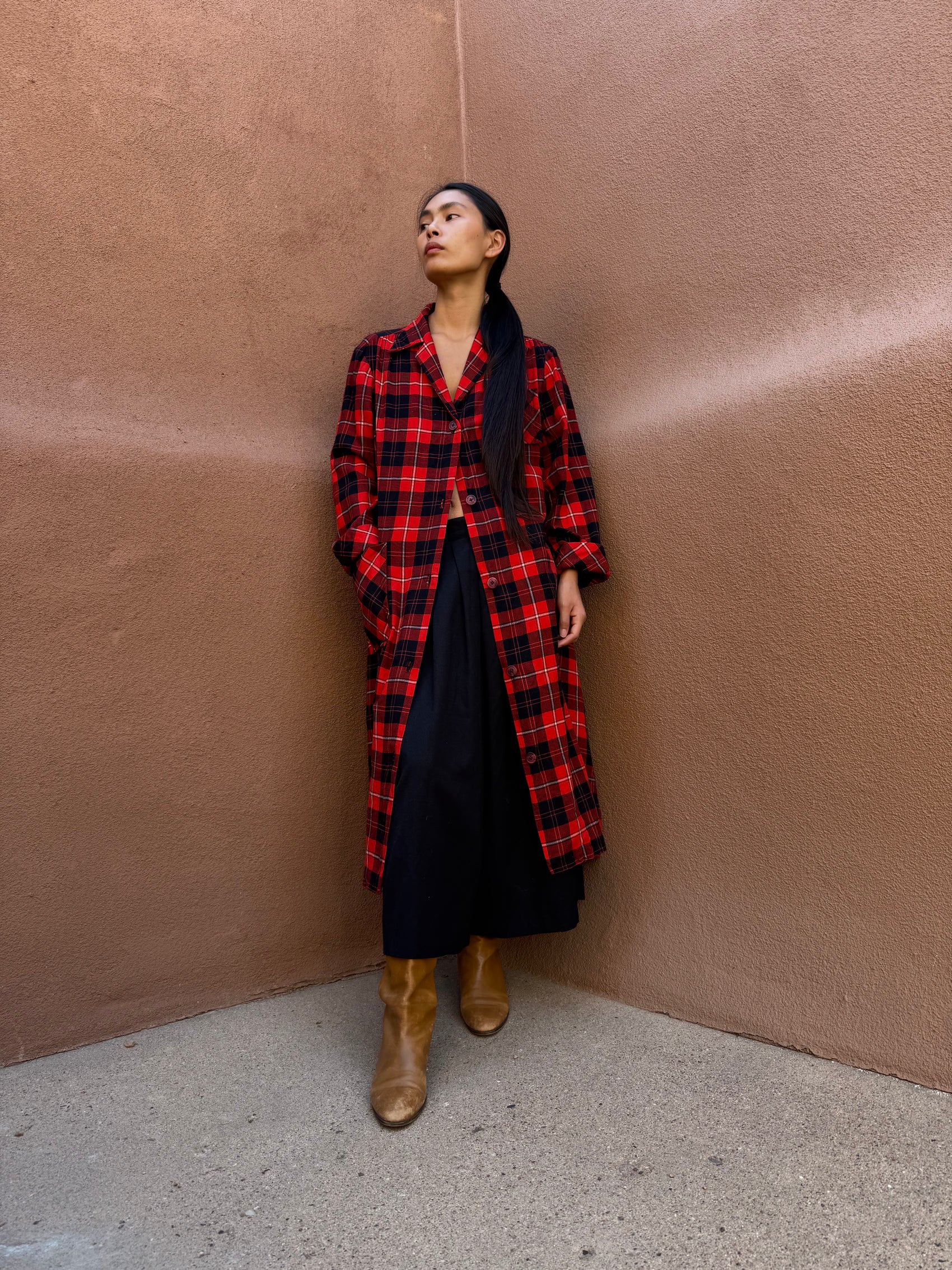 Vintage Plaid Duster