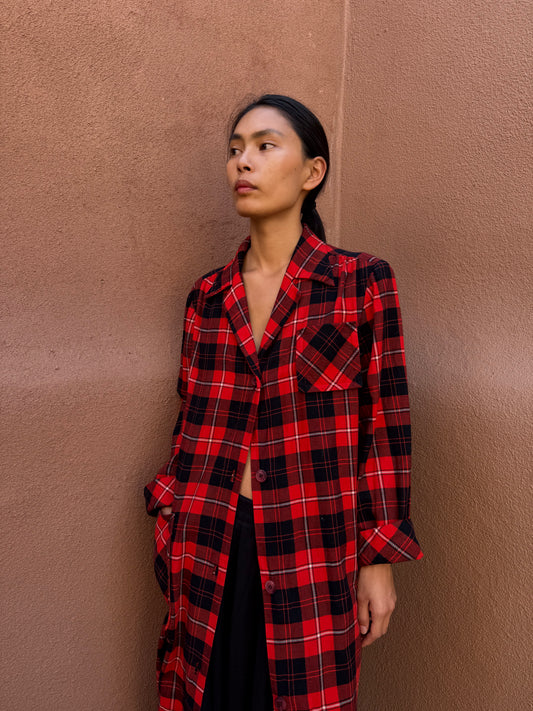 Vintage Plaid Duster