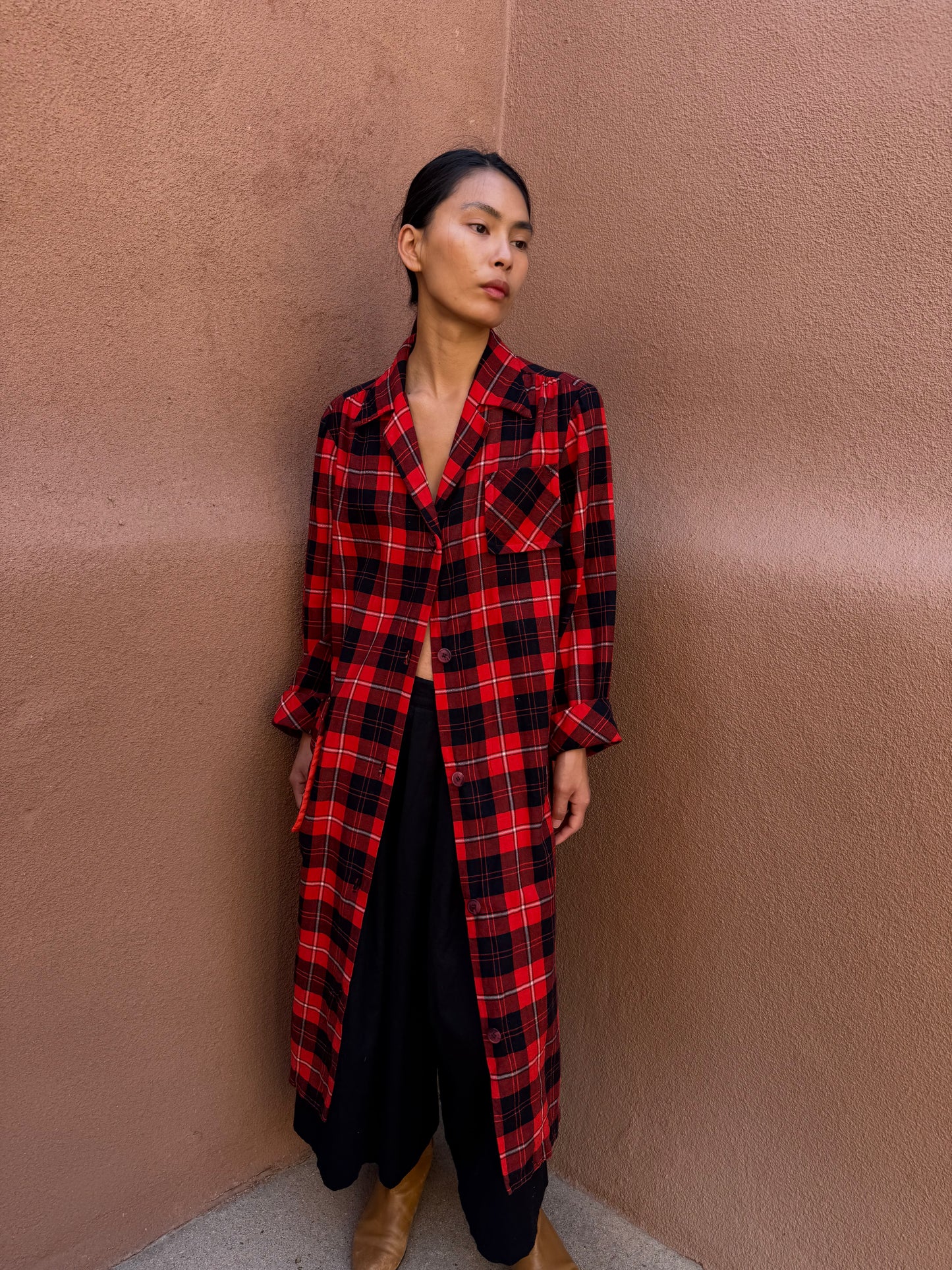Vintage Plaid Duster