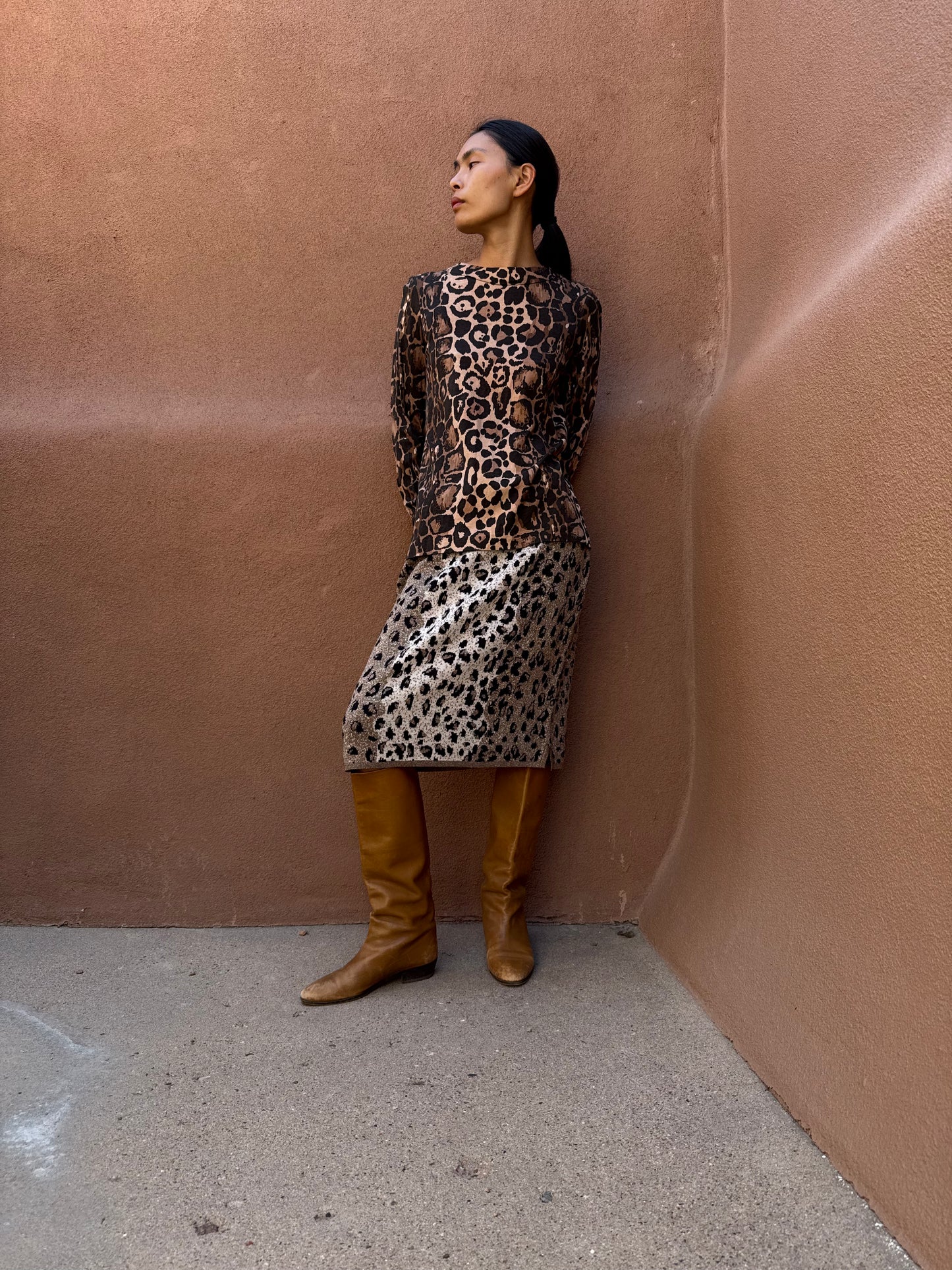 Vintage 80s Animal Print Top