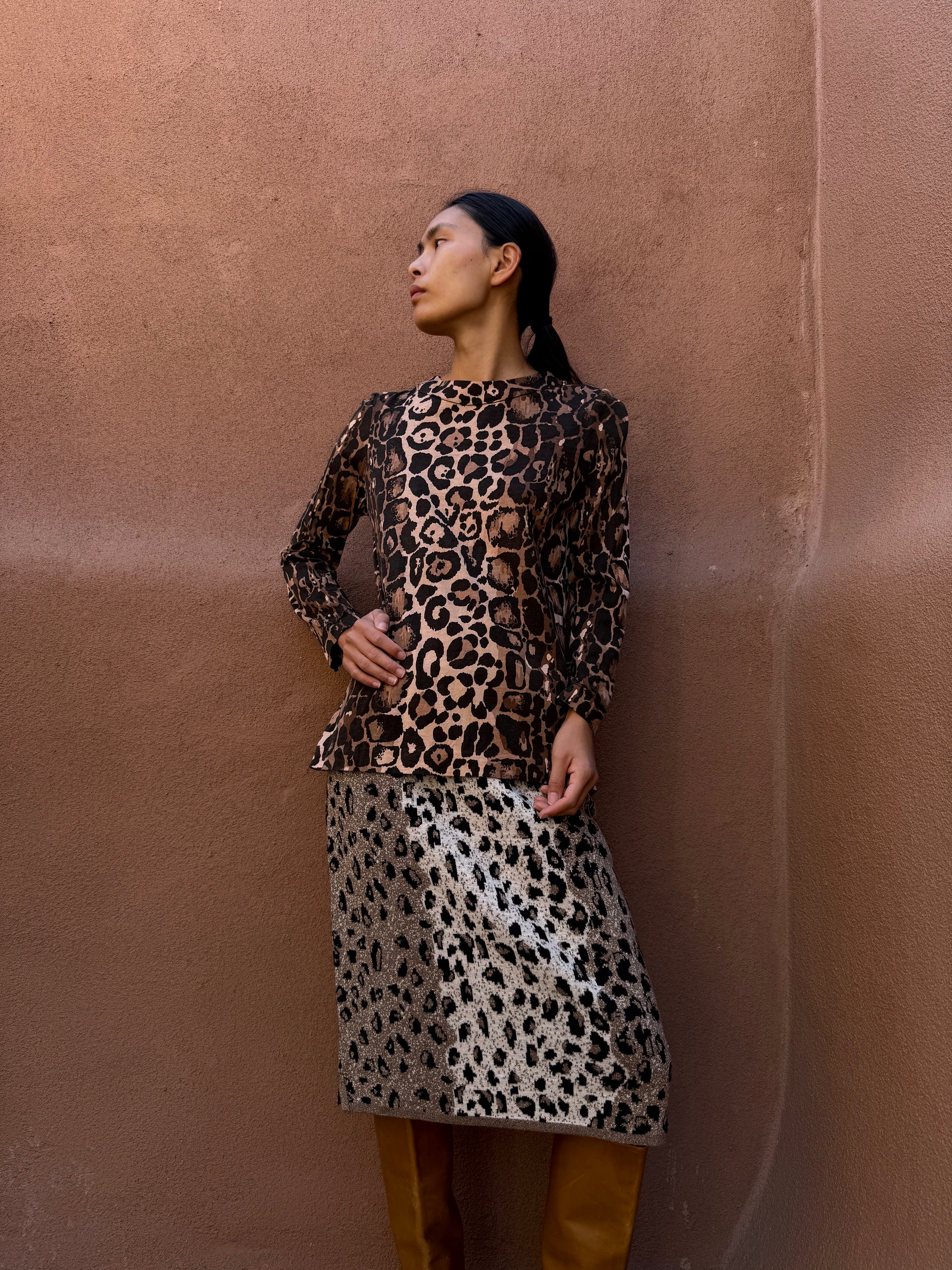 Vintage 80s Animal Print Top