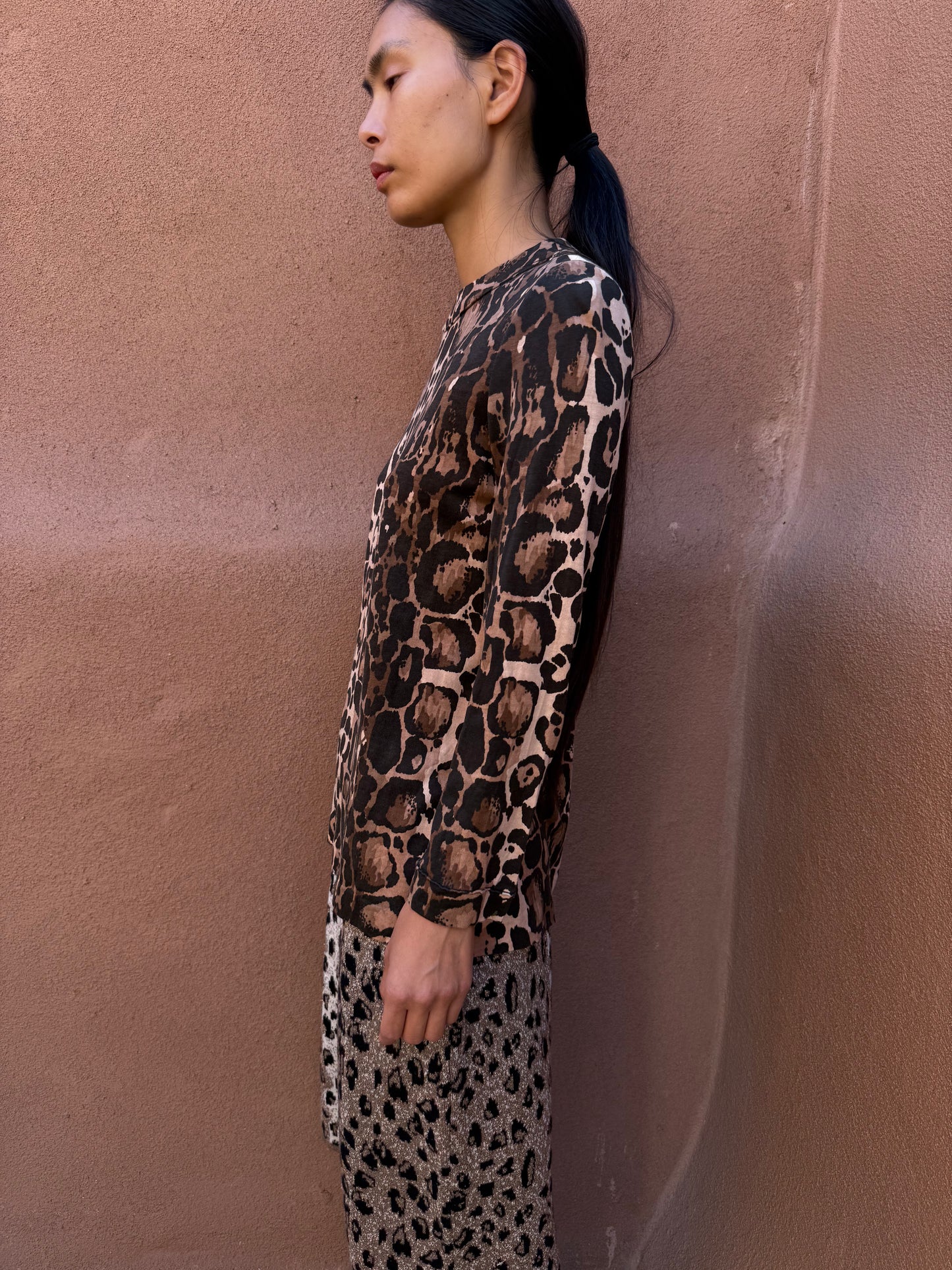Vintage 80s Animal Print Top