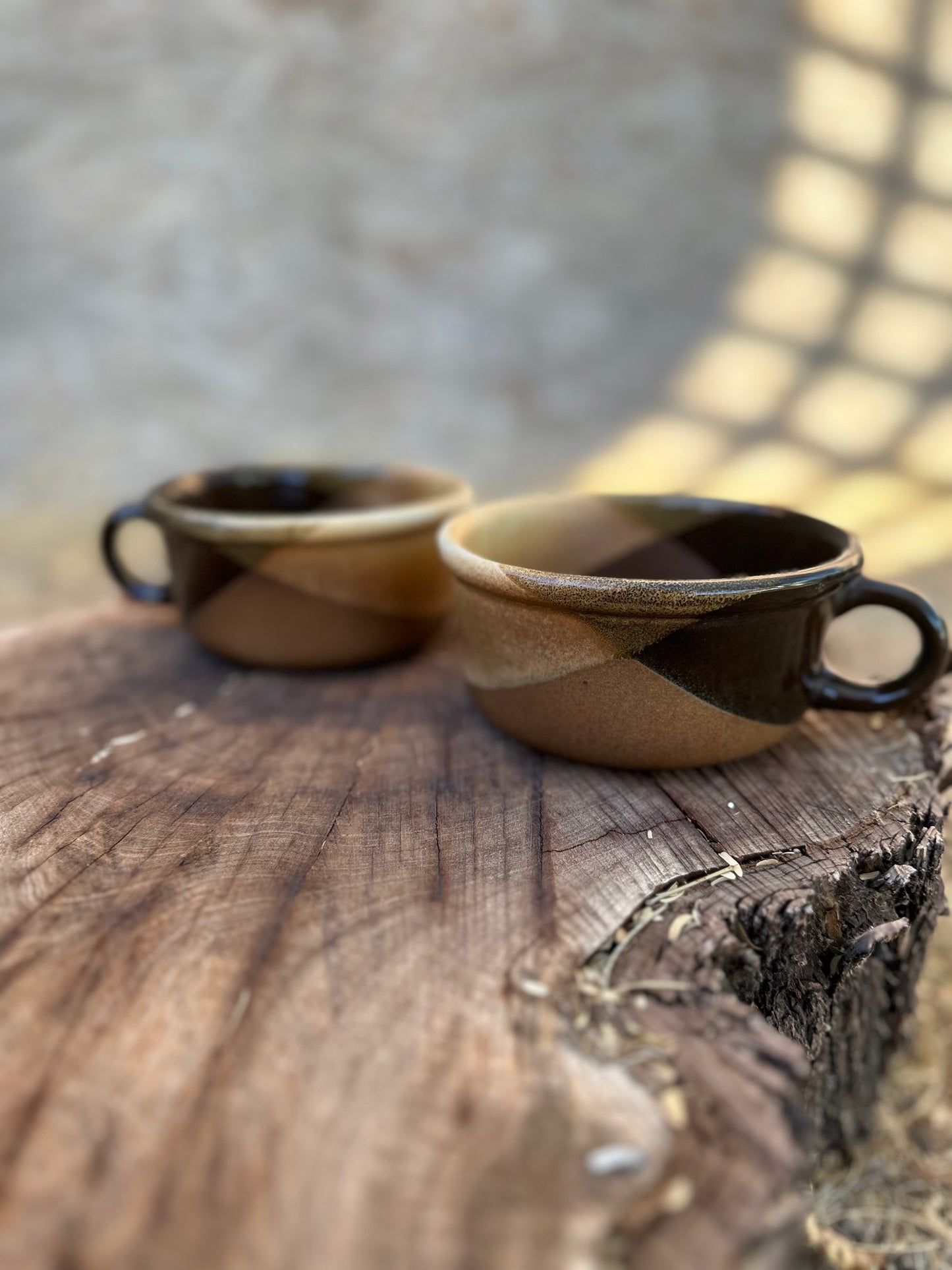 Vintage Ceramic Wide Cups Set