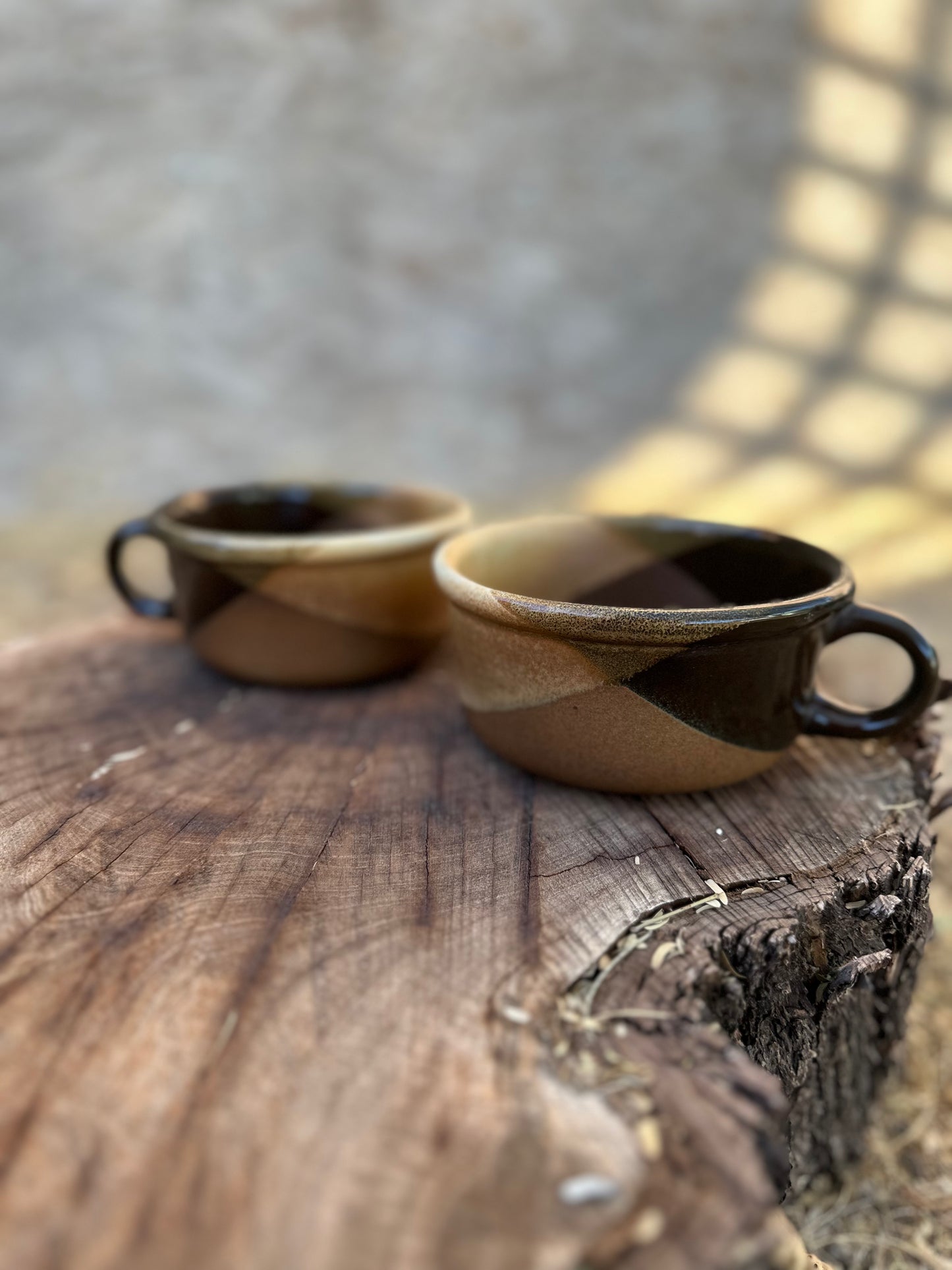 Vintage Ceramic Wide Cups Set