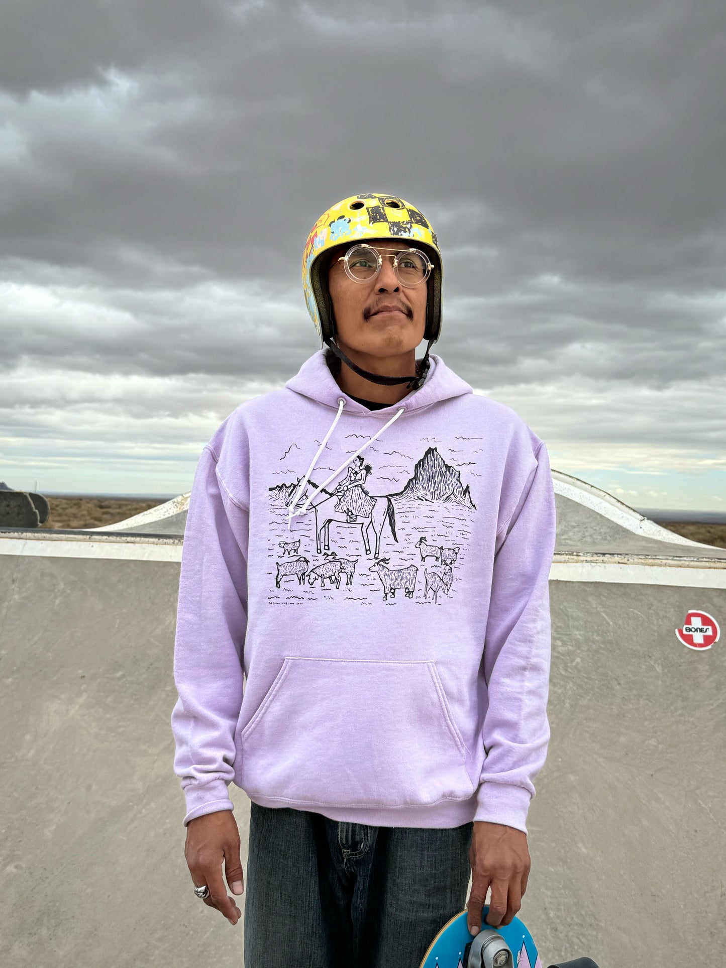 "Sheep Herders Special" Hoodie by Shawnshine Harrison- Desert Lilac