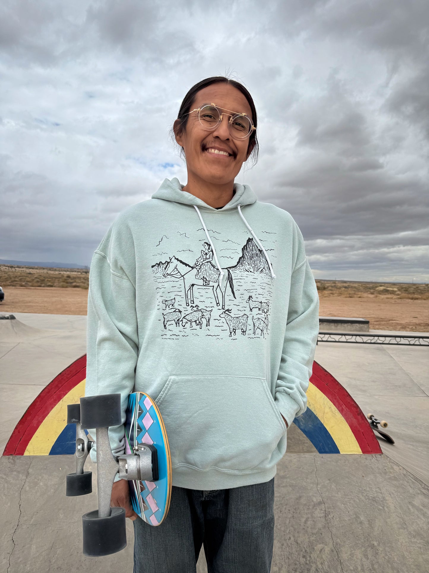 "Sheep Herders Special" Hoodie by Shawnshine Harrison- Sage Mesa