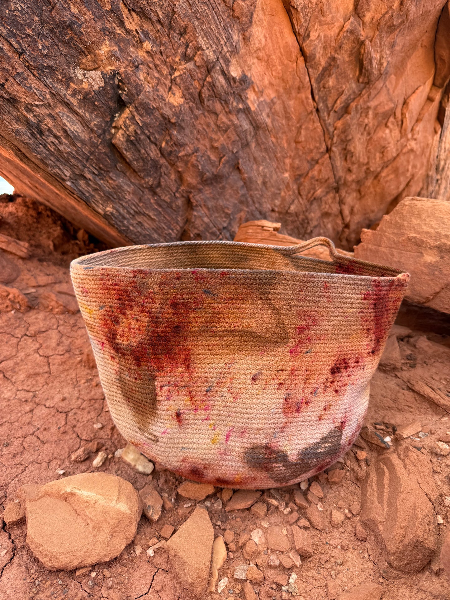 Hand Dyed Handmade Rope Basket