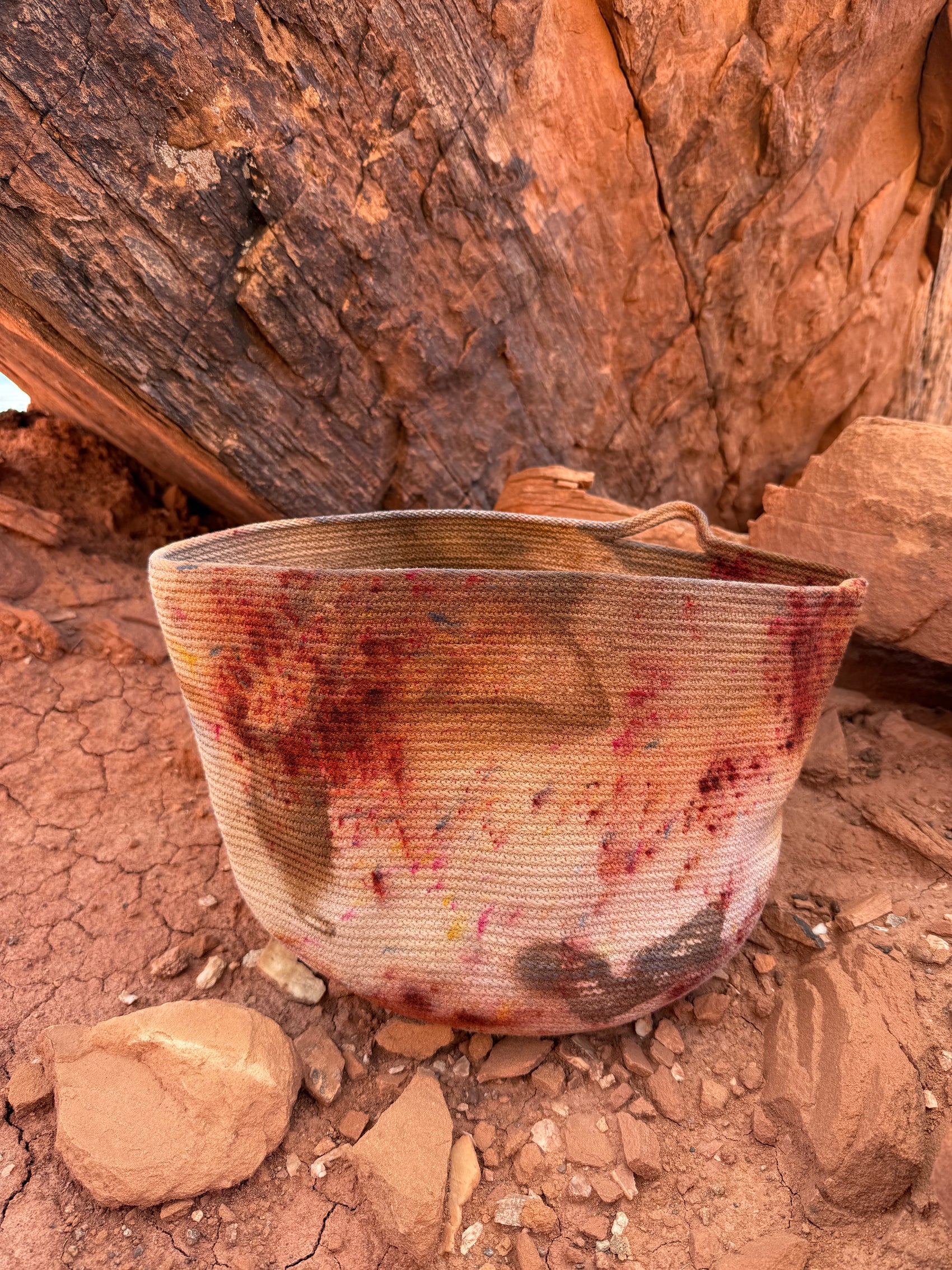 Hand Dyed Handmade Rope Basket