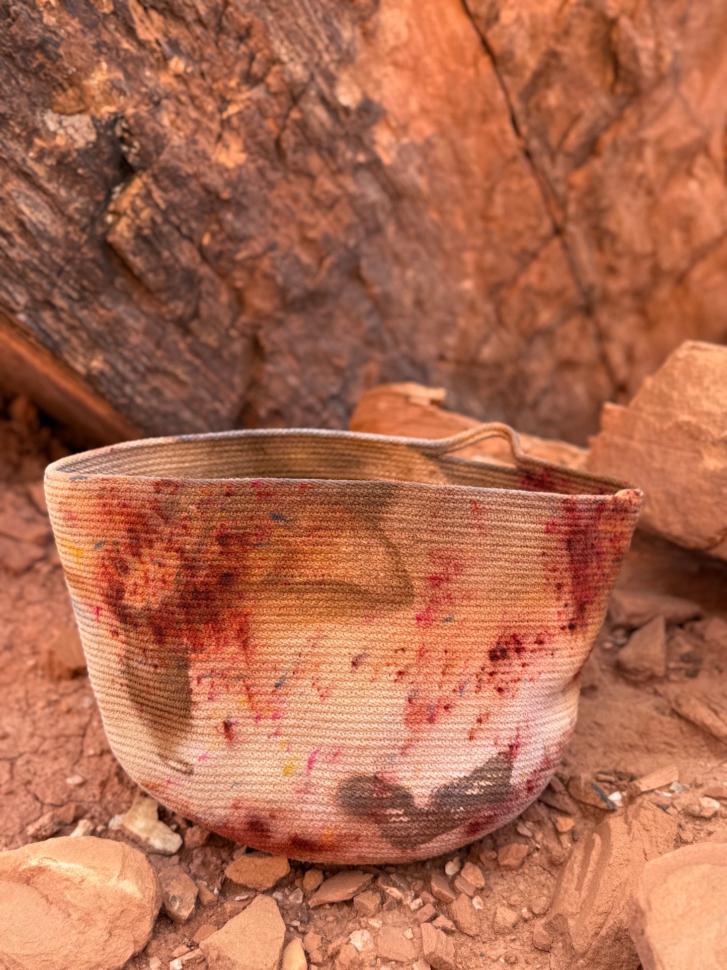 Hand Dyed Handmade Rope Basket