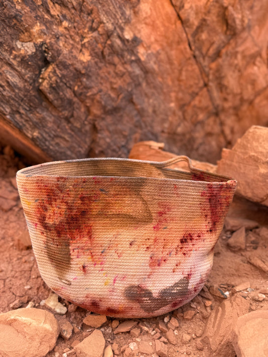 Hand Dyed Handmade Rope Basket