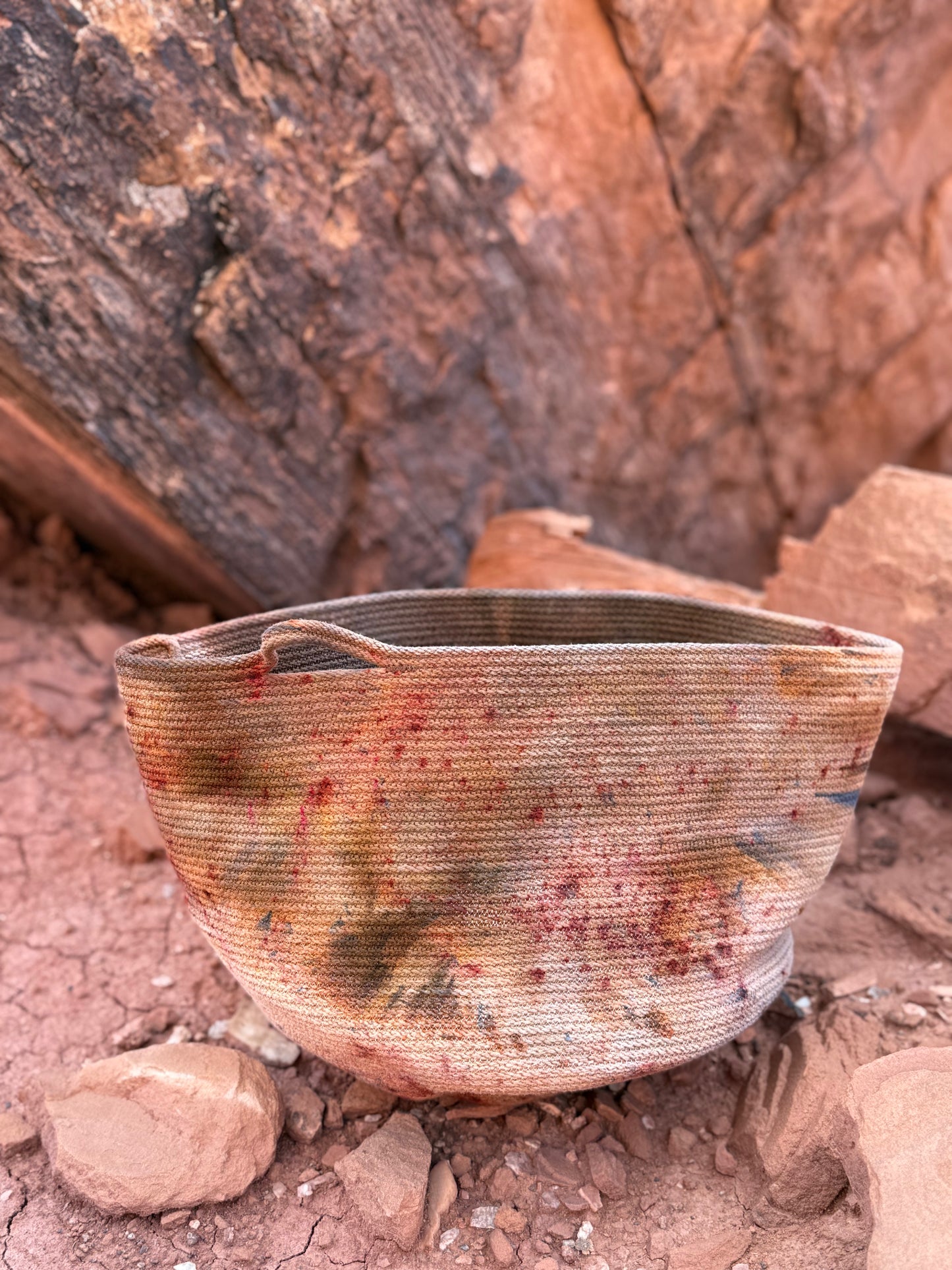 Hand Dyed Handmade Rope Basket