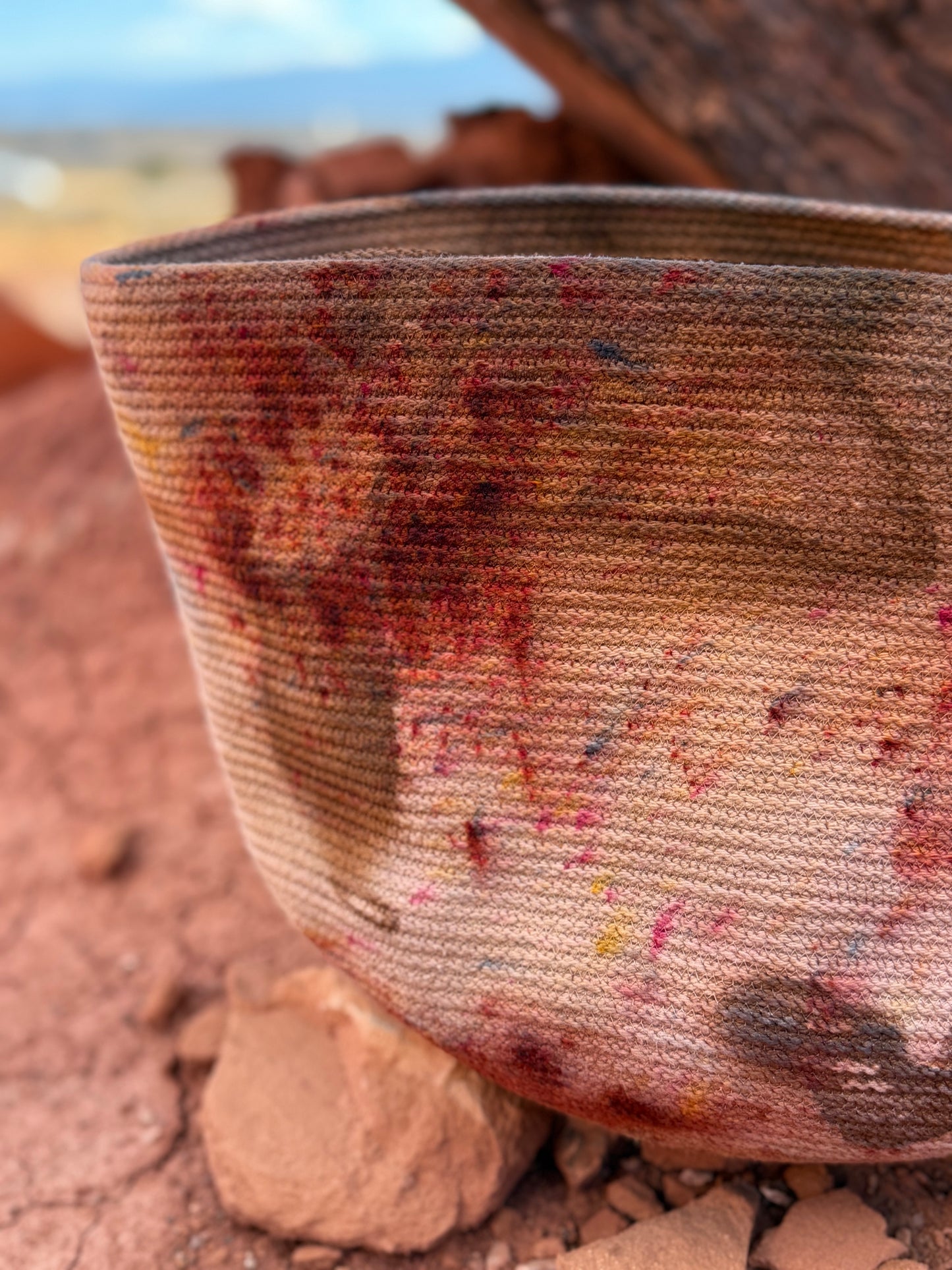 Hand Dyed Handmade Rope Basket