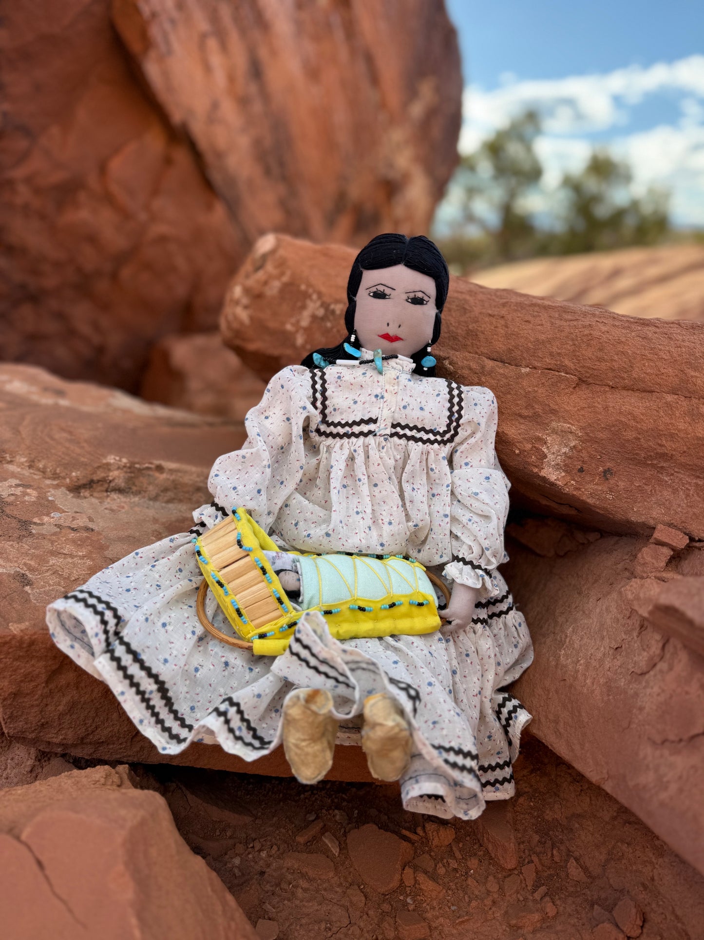 Vintage Handmade Doll with Cradleboard