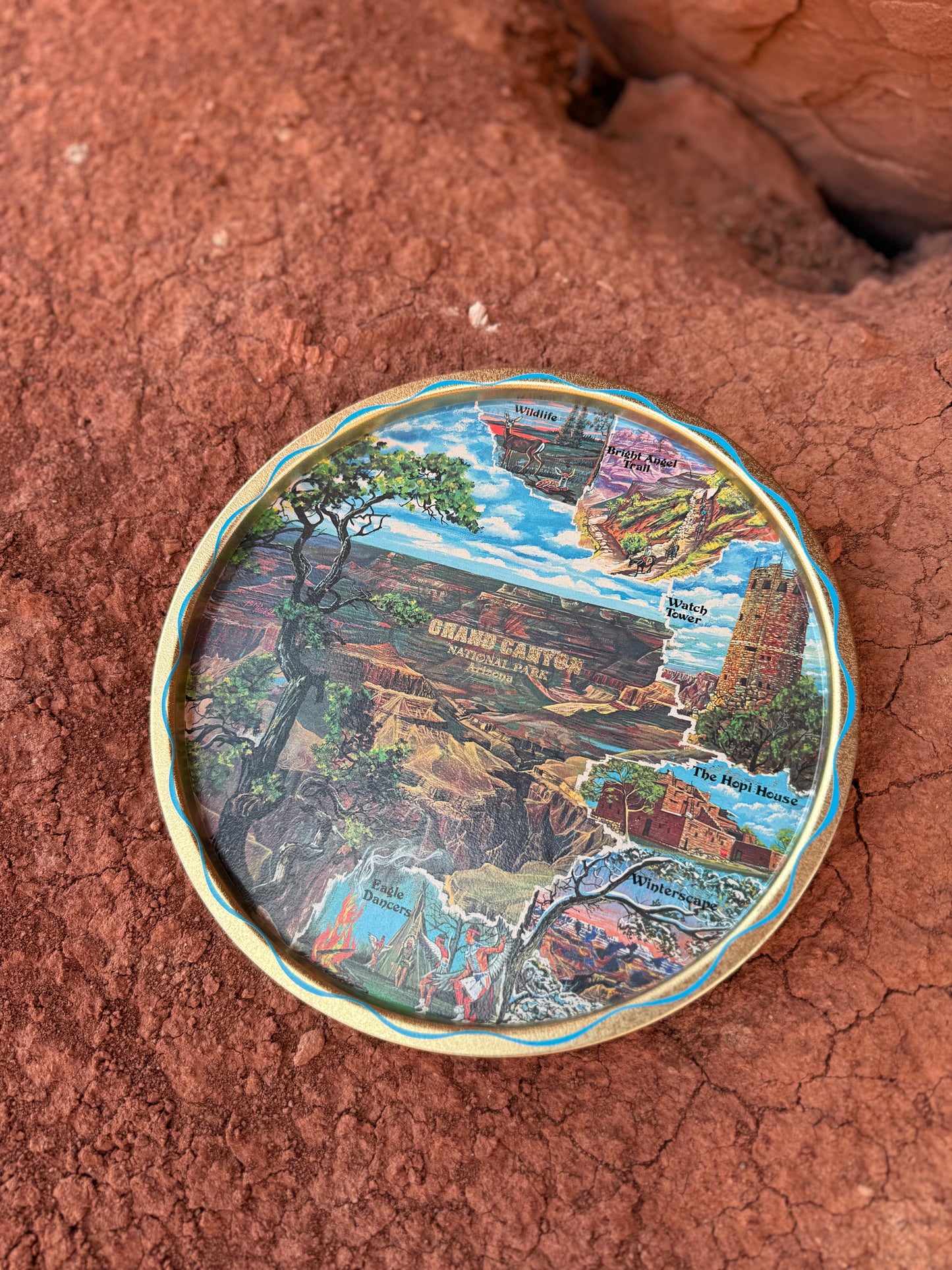 Vintage Tourist Metal Tray