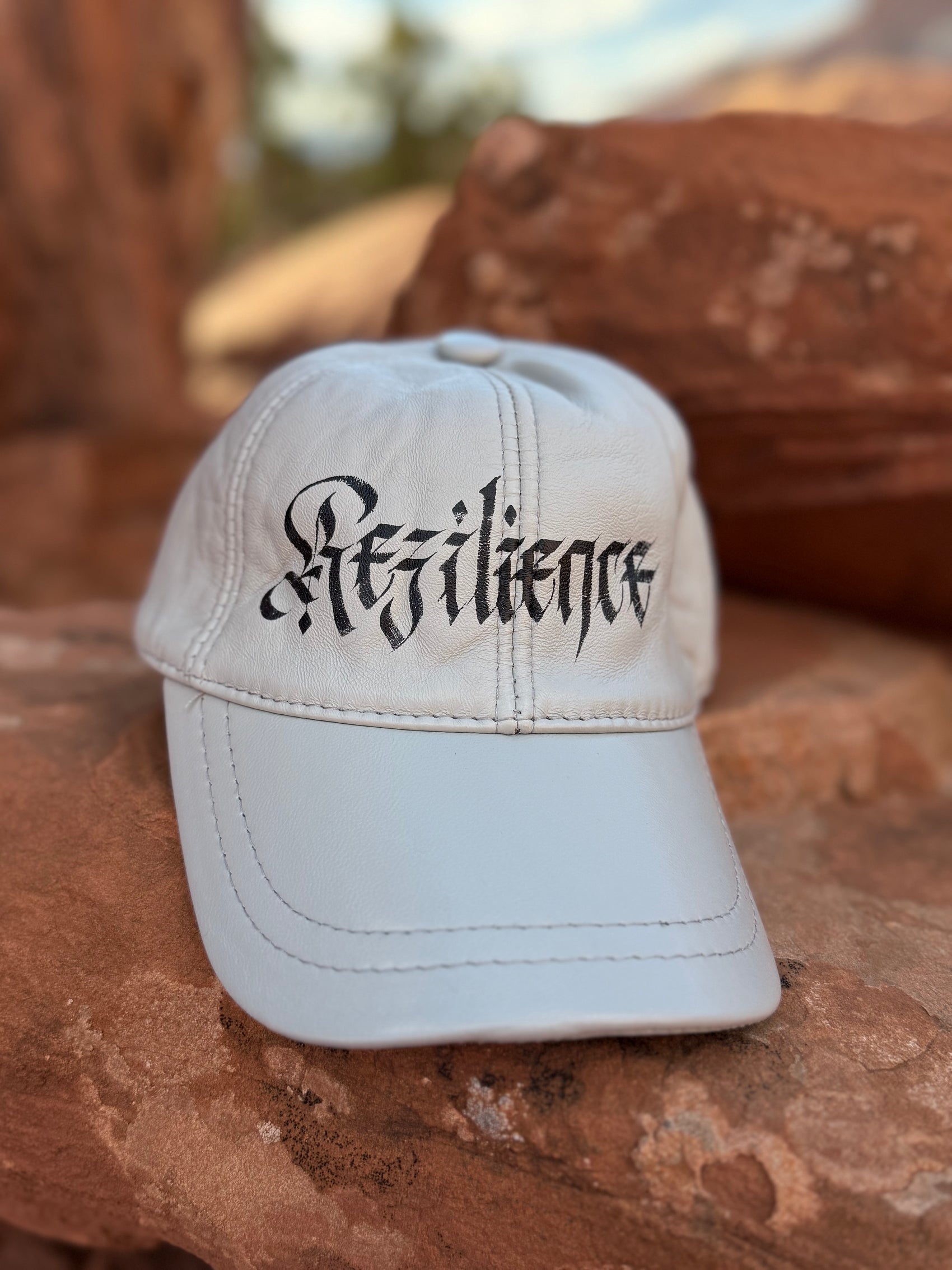 Handpainted Lambskin Baseball Cap - Rezilience