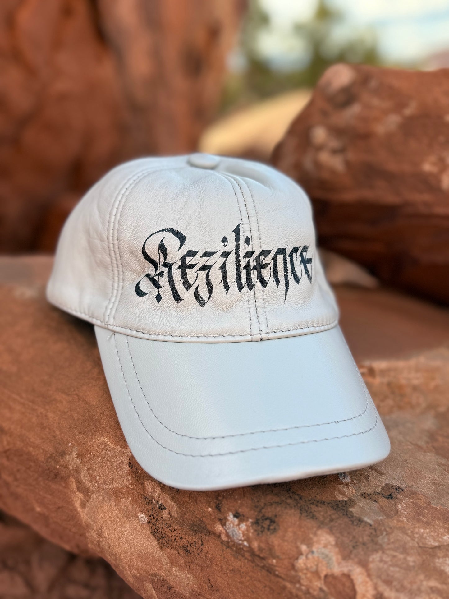 Handpainted Lambskin Baseball Cap - Rezilience