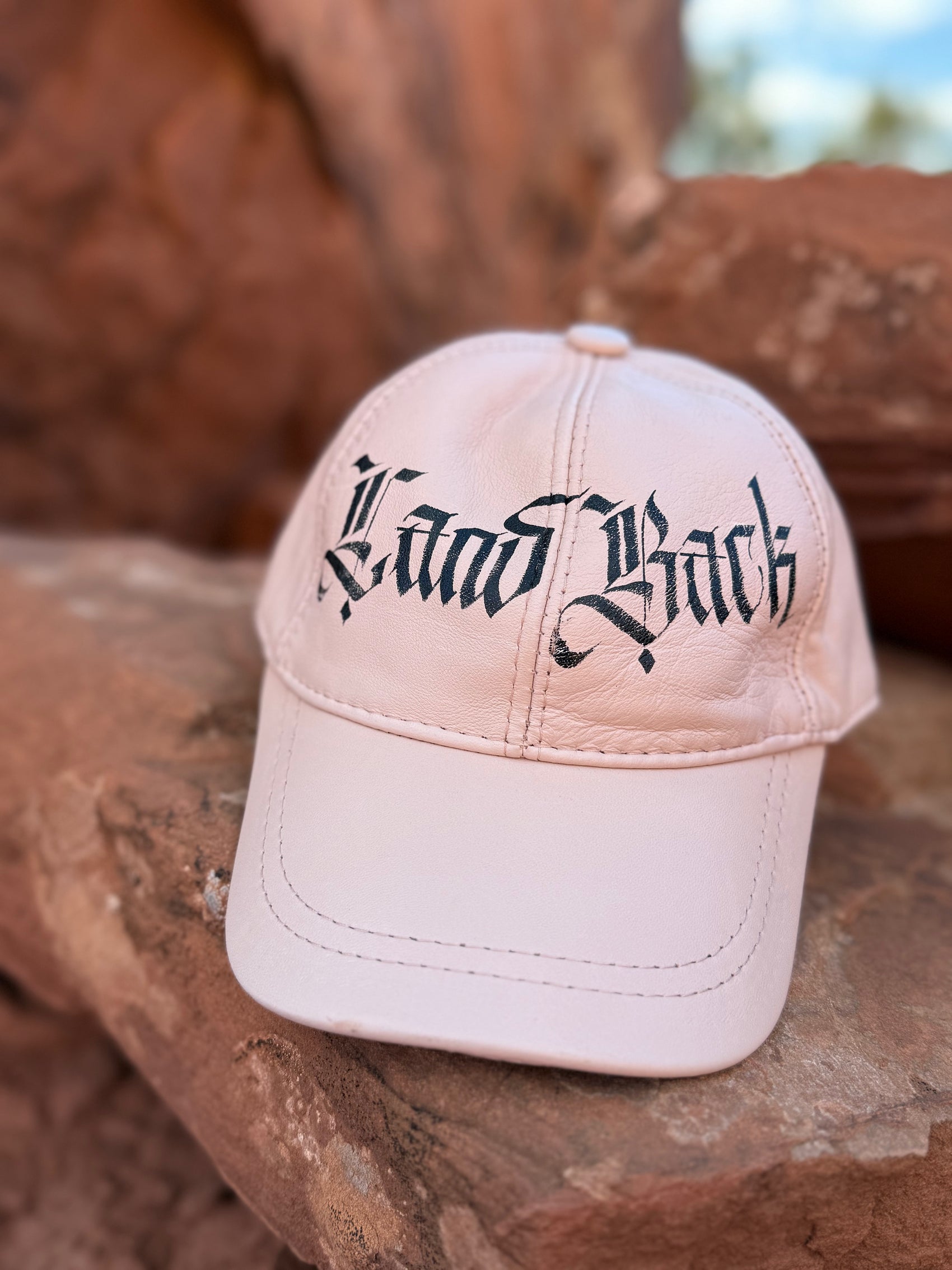 Handpainted Lambskin Baseball Cap - Land Back