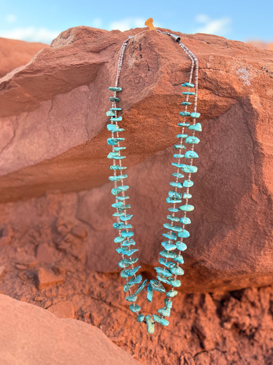 🤎 Vintage Turquoise & Heishi Necklace