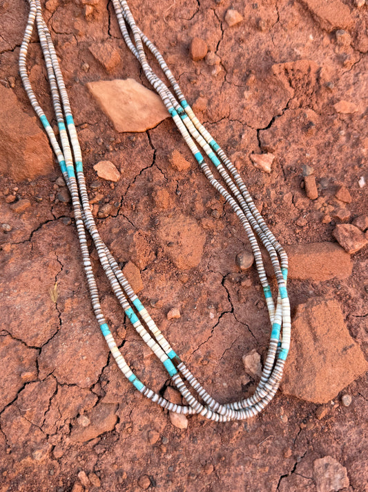 🤎 Vintage Heishi & Turquoise Necklace