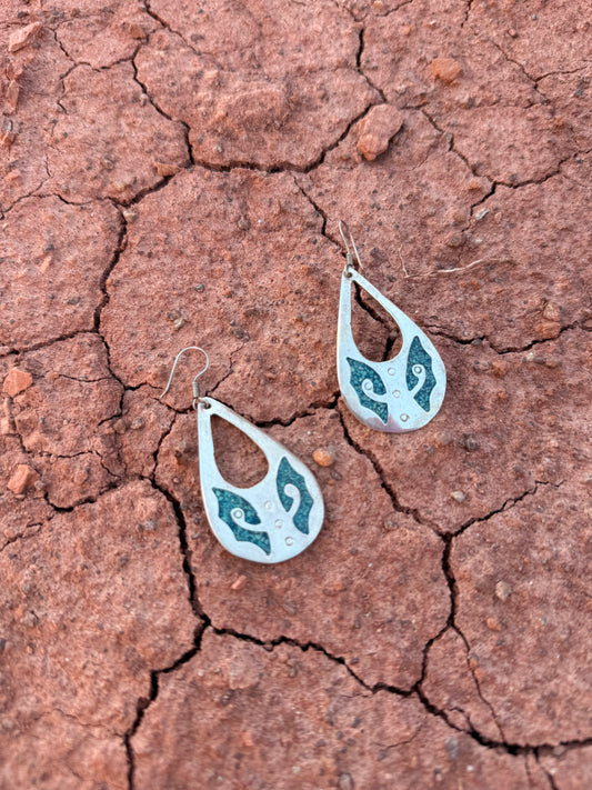 🤎 Vintage Turquoise Butterly Inlay Earrings