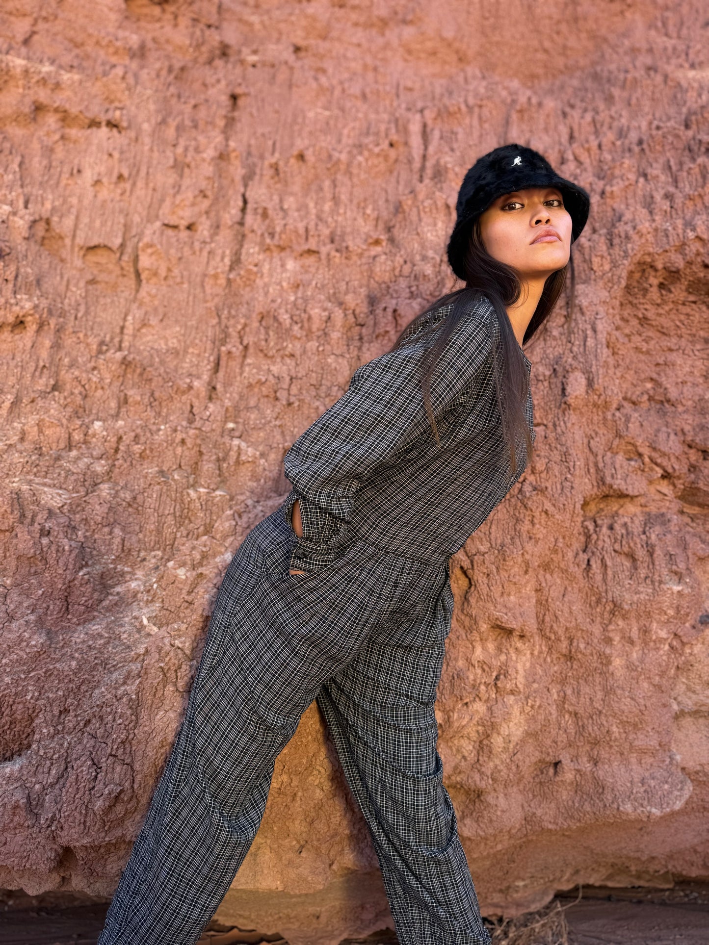 Vintage 80s Checkered Jumpsuit