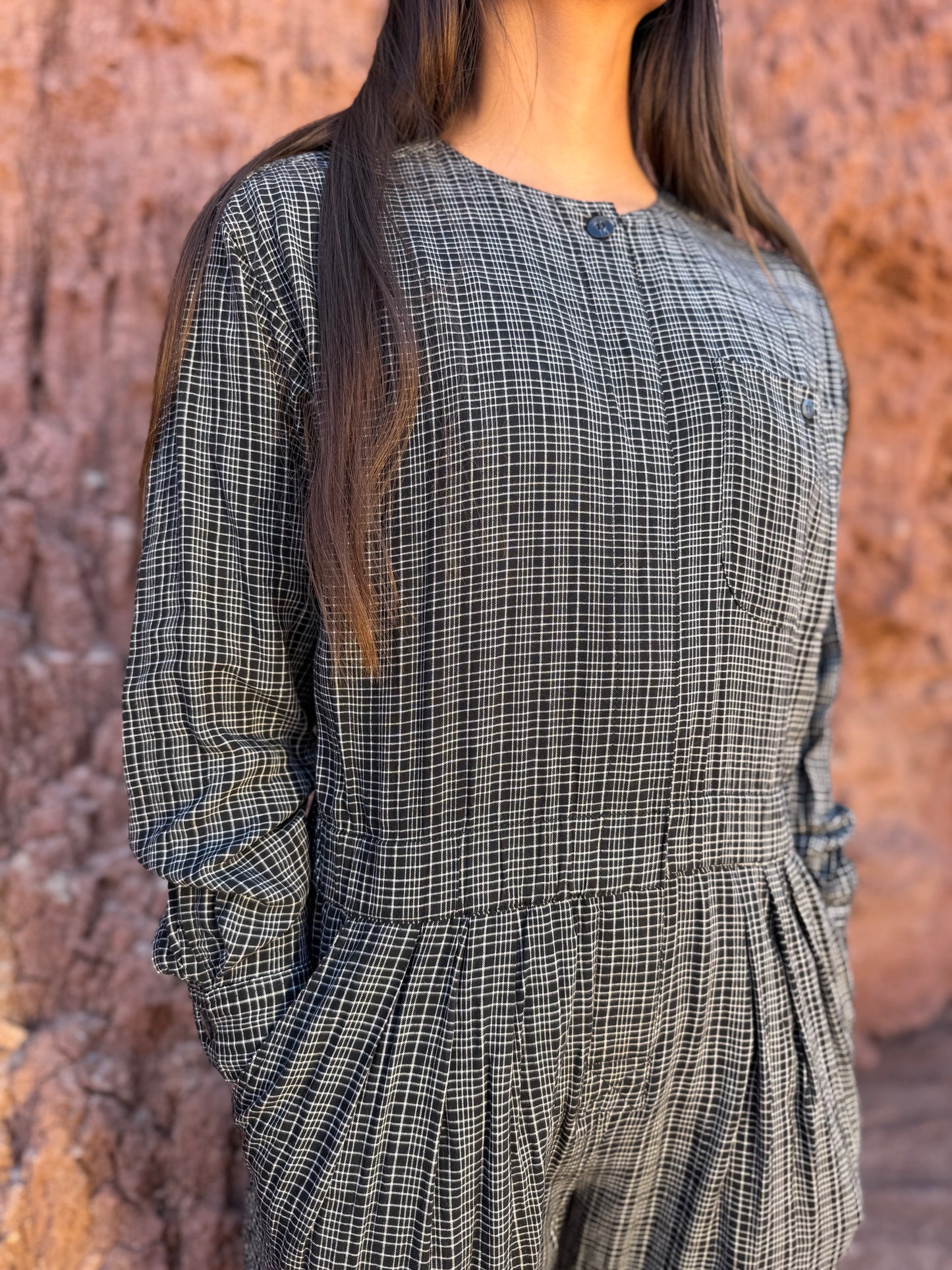 Vintage 80s Checkered Jumpsuit