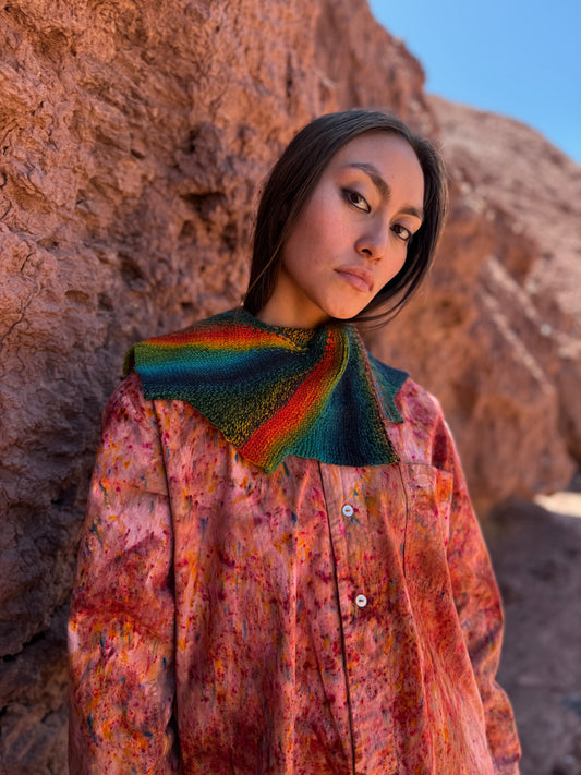 Vintage Handmade Rainbow Scarf