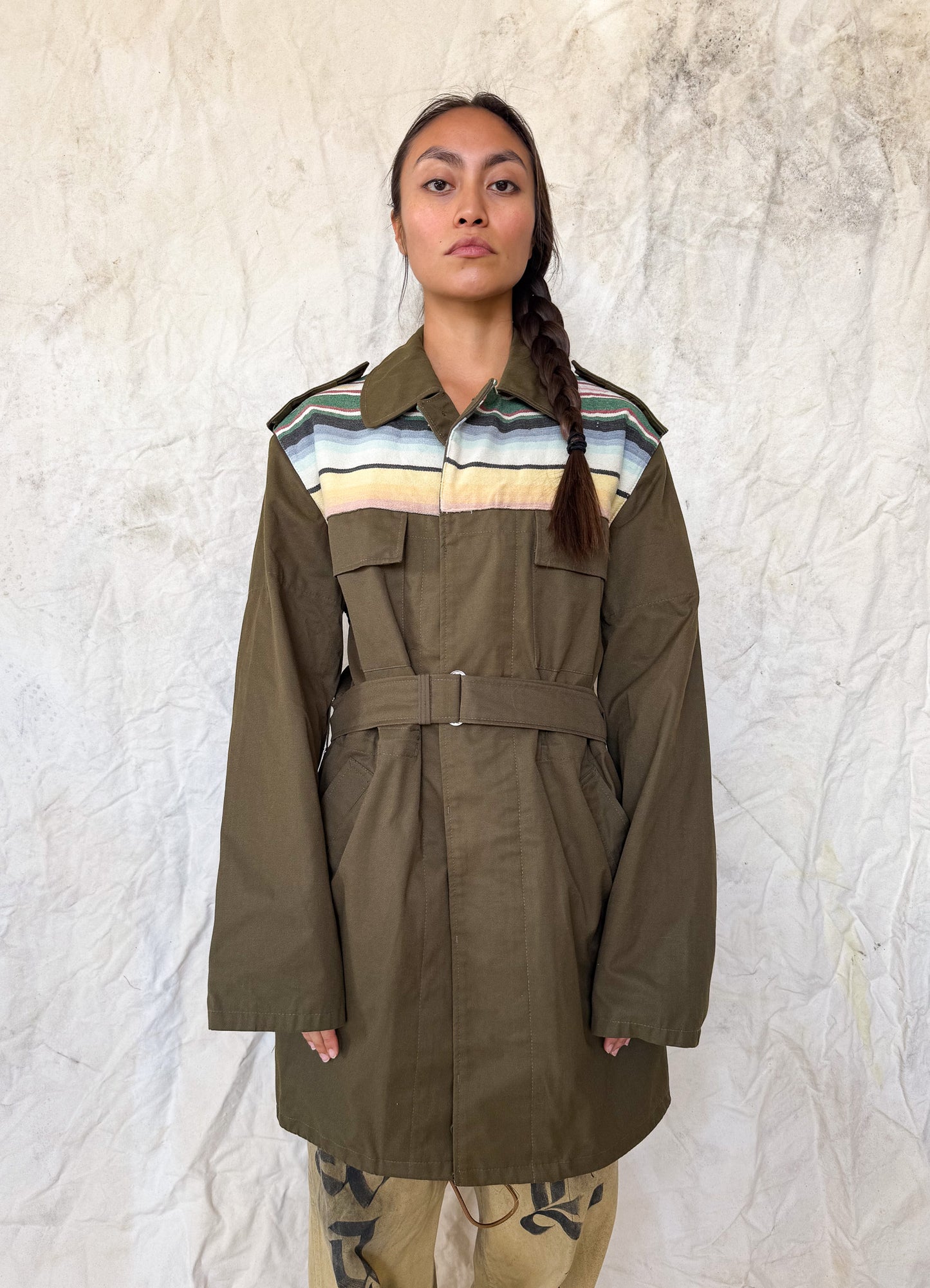 Upcycled Military Field Jacket — Midcentury Blanket Edition B