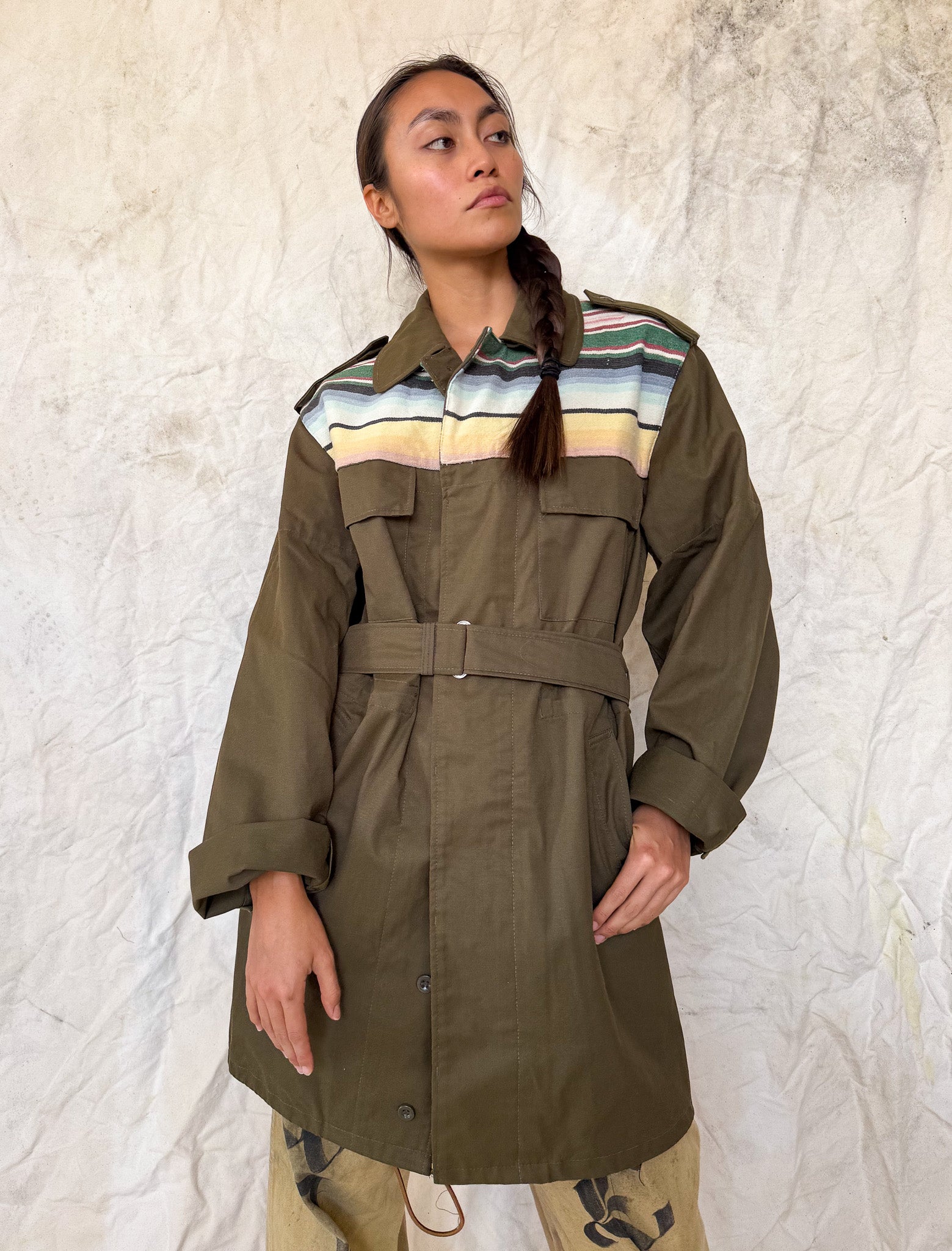 Upcycled Military Field Jacket — Midcentury Blanket Edition B
