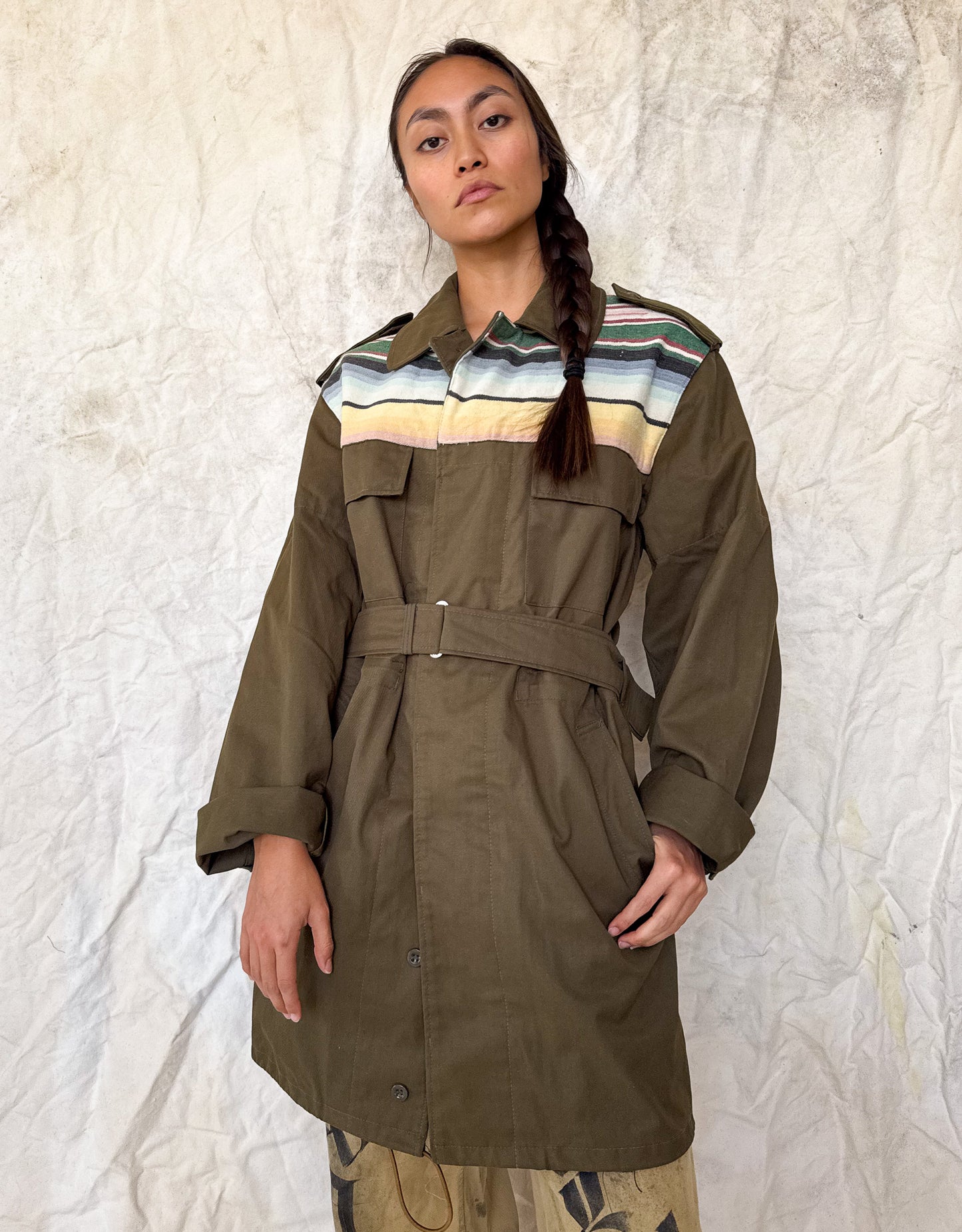 Upcycled Military Field Jacket — Midcentury Blanket Edition B