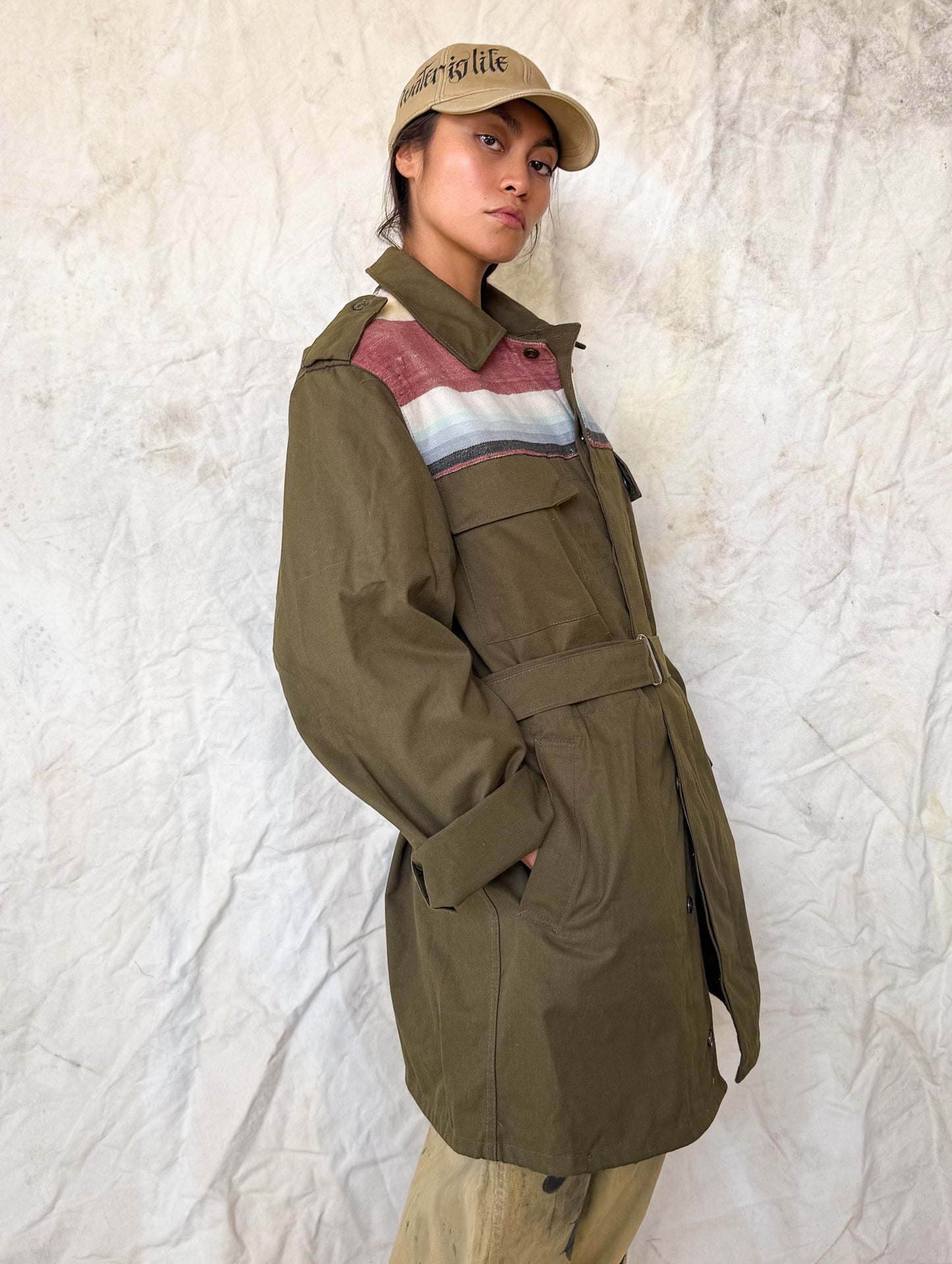 Upcycled Military Field Jacket — Midcentury Blanket Edition I