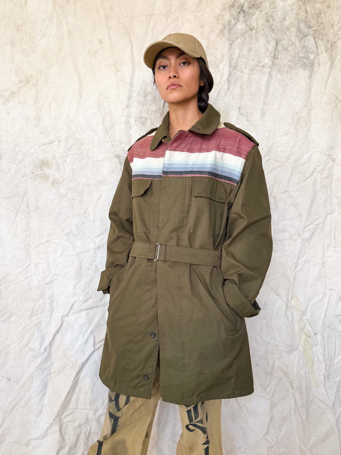 Upcycled Military Field Jacket — Midcentury Blanket Edition I