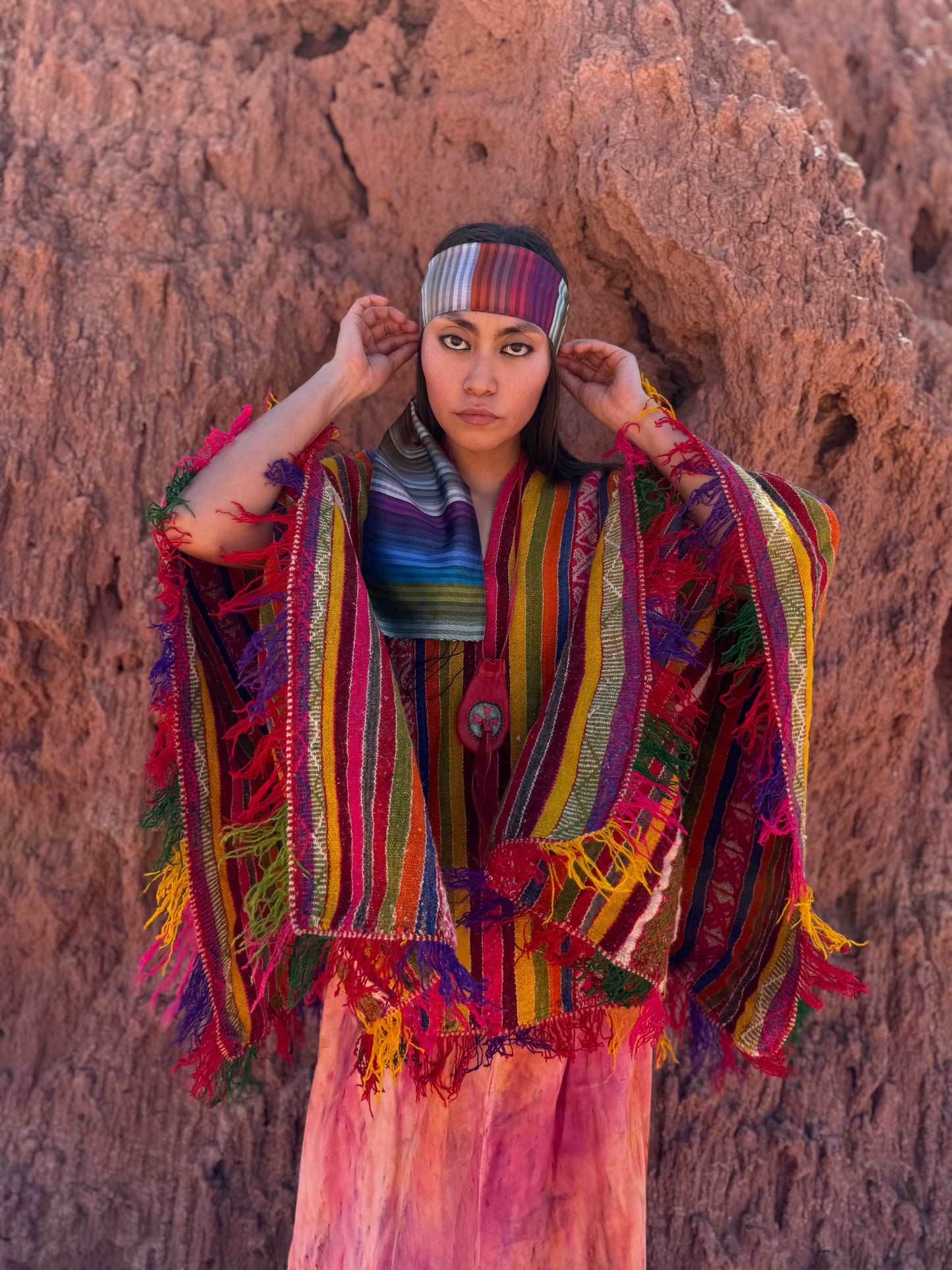 Vintage Rainbow Skinny Scarf