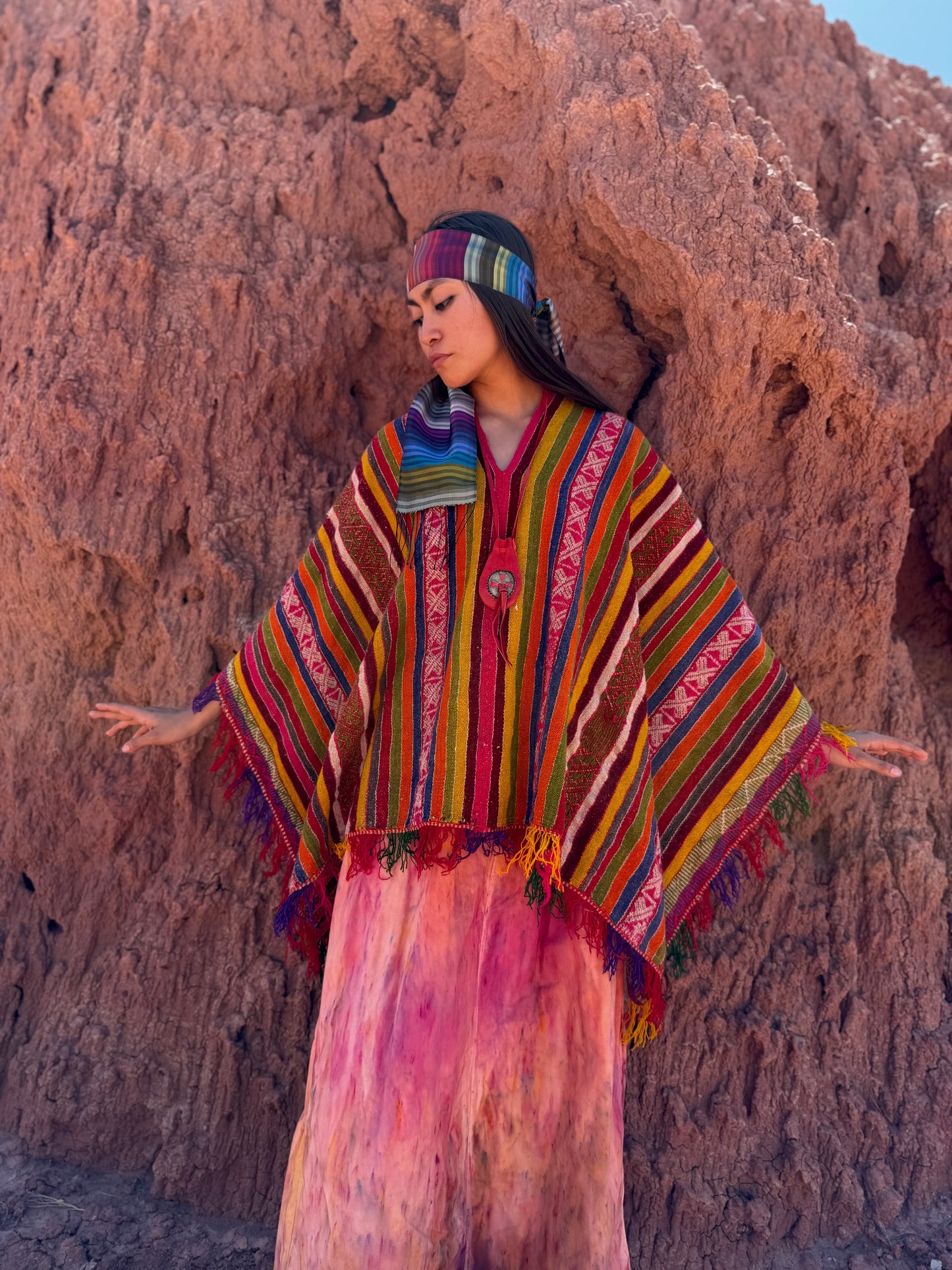 Vintage Handwoven Peruvian Poncho