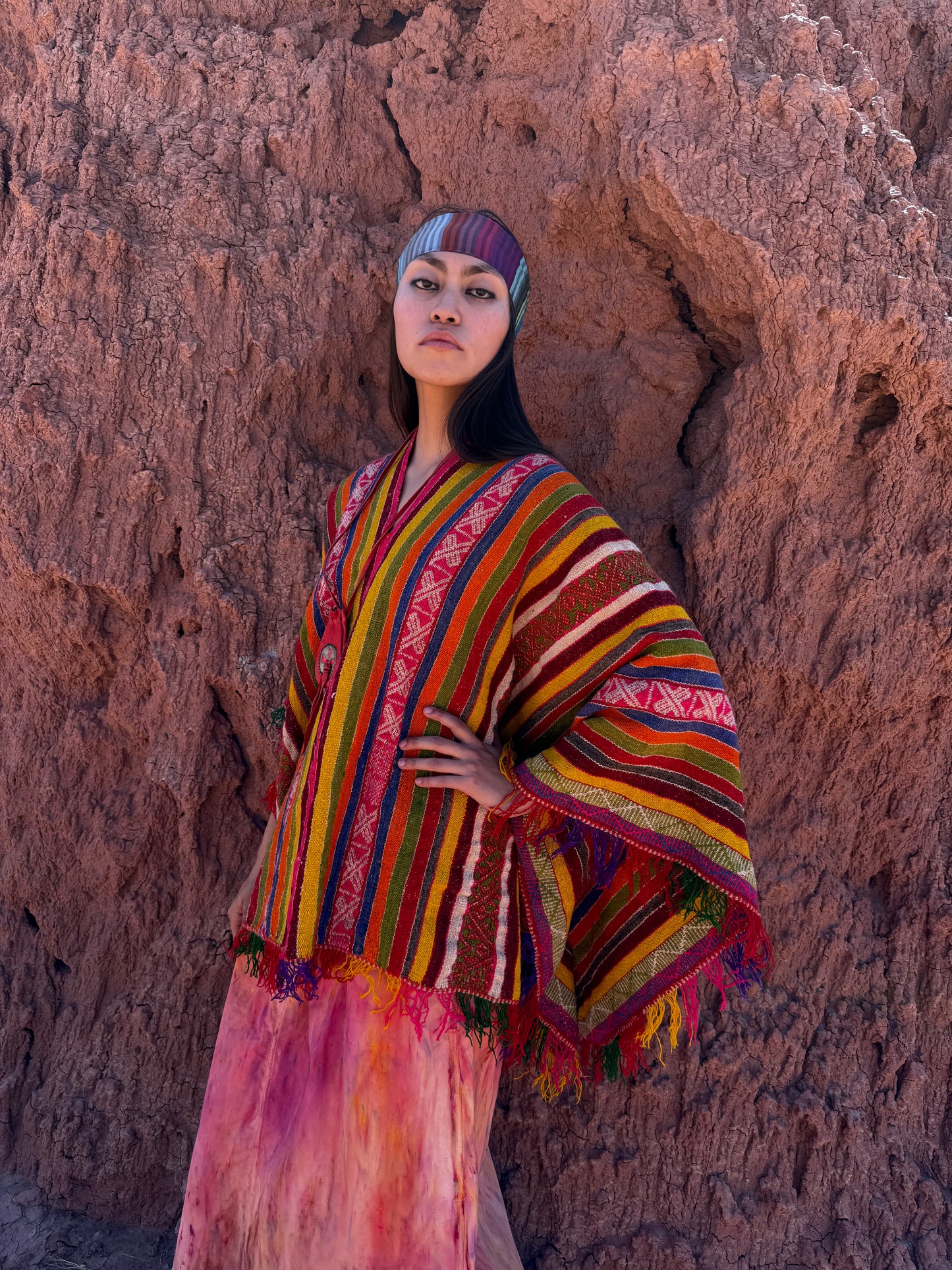Vintage Handwoven Peruvian Poncho