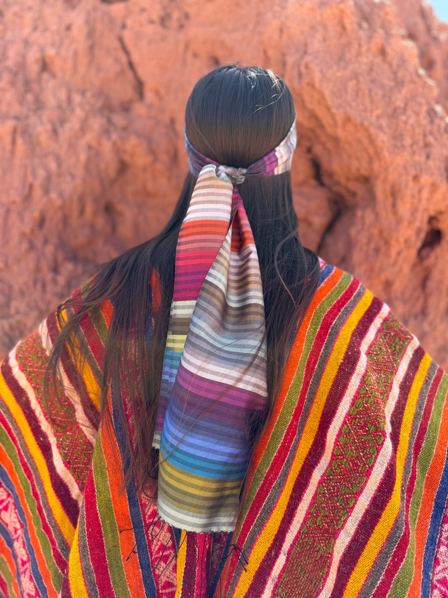Vintage Rainbow Skinny Scarf