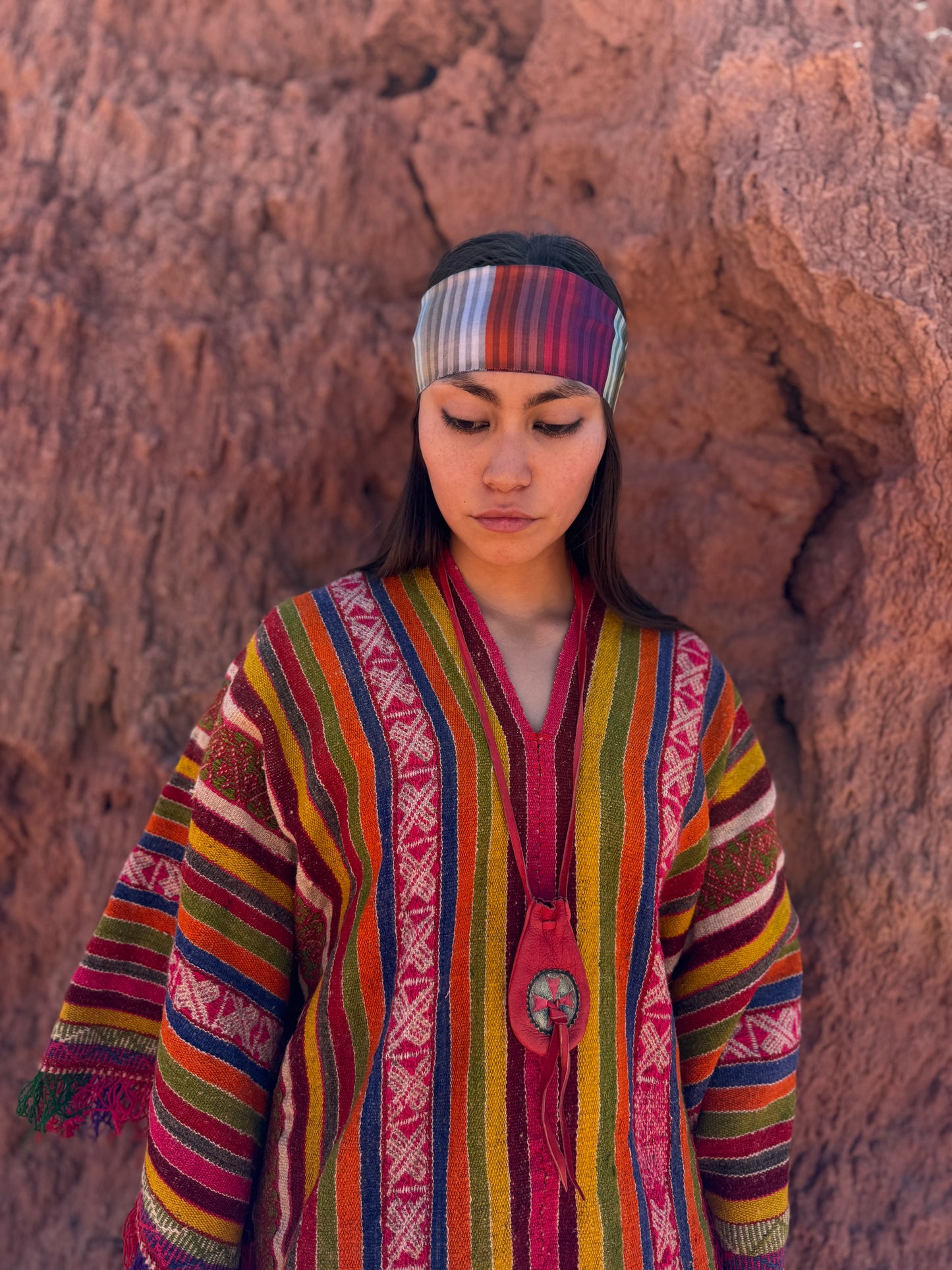 Vintage Rainbow Skinny Scarf