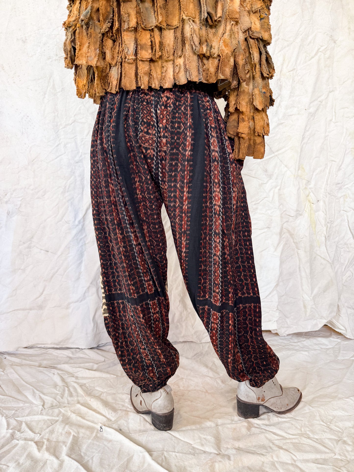 Vintage 80s Ikat Harem Pants
