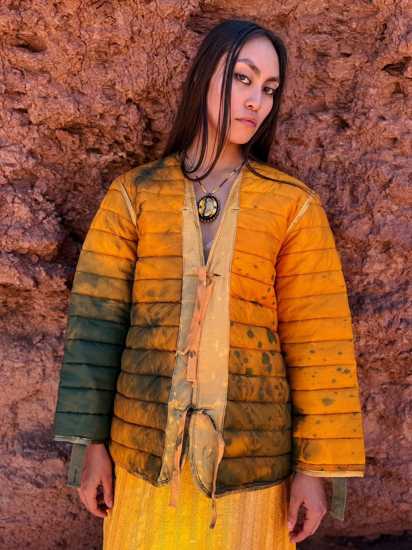 Vintage Military Quilted Cardigan