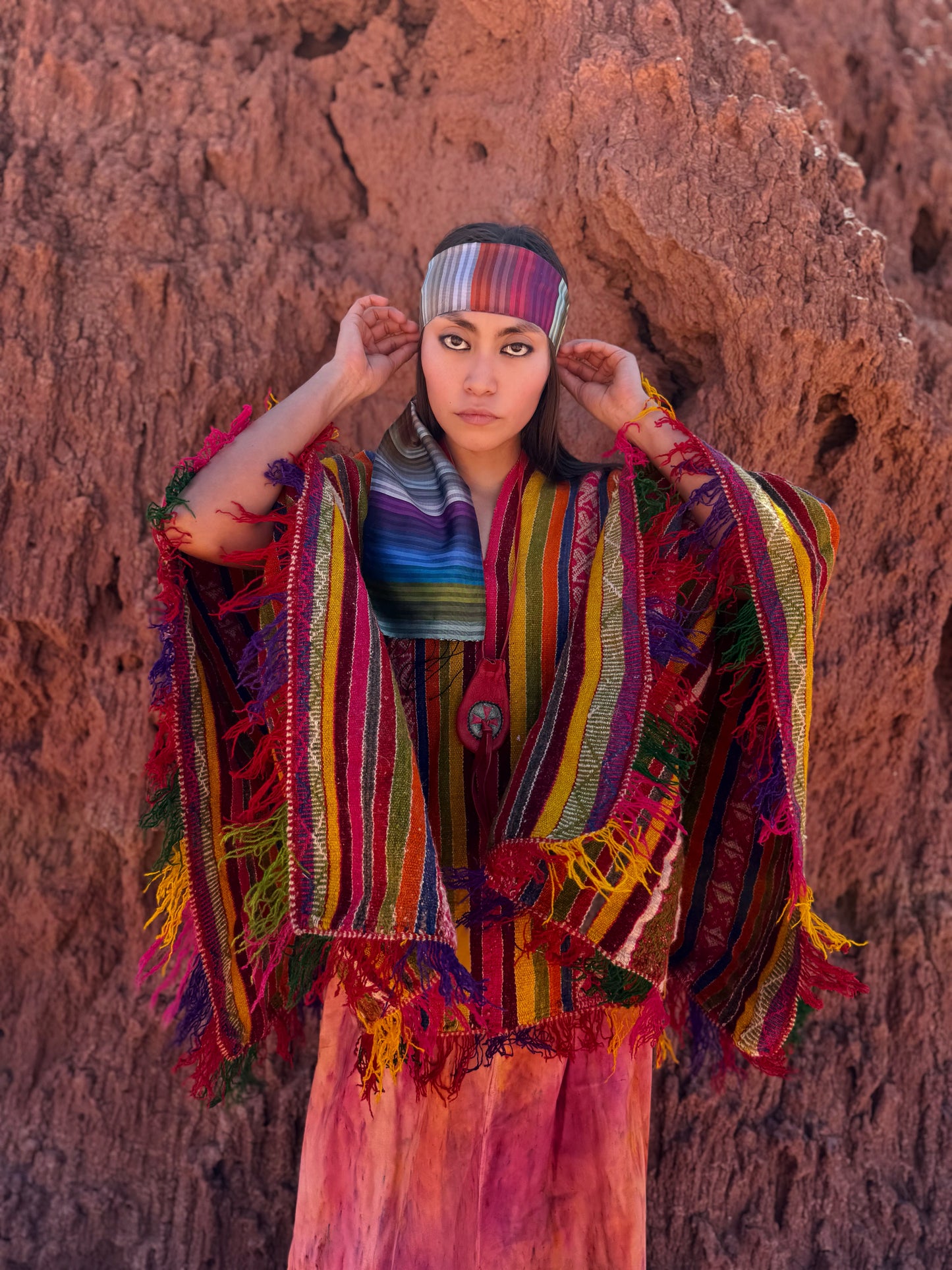 Vintage Handwoven Peruvian Poncho