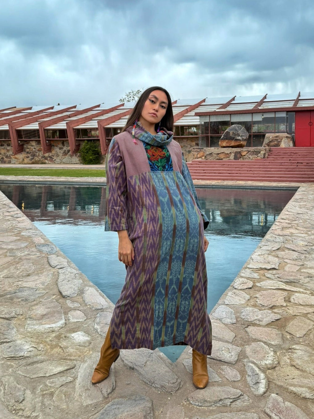 Vintage 70s Ikat Dress