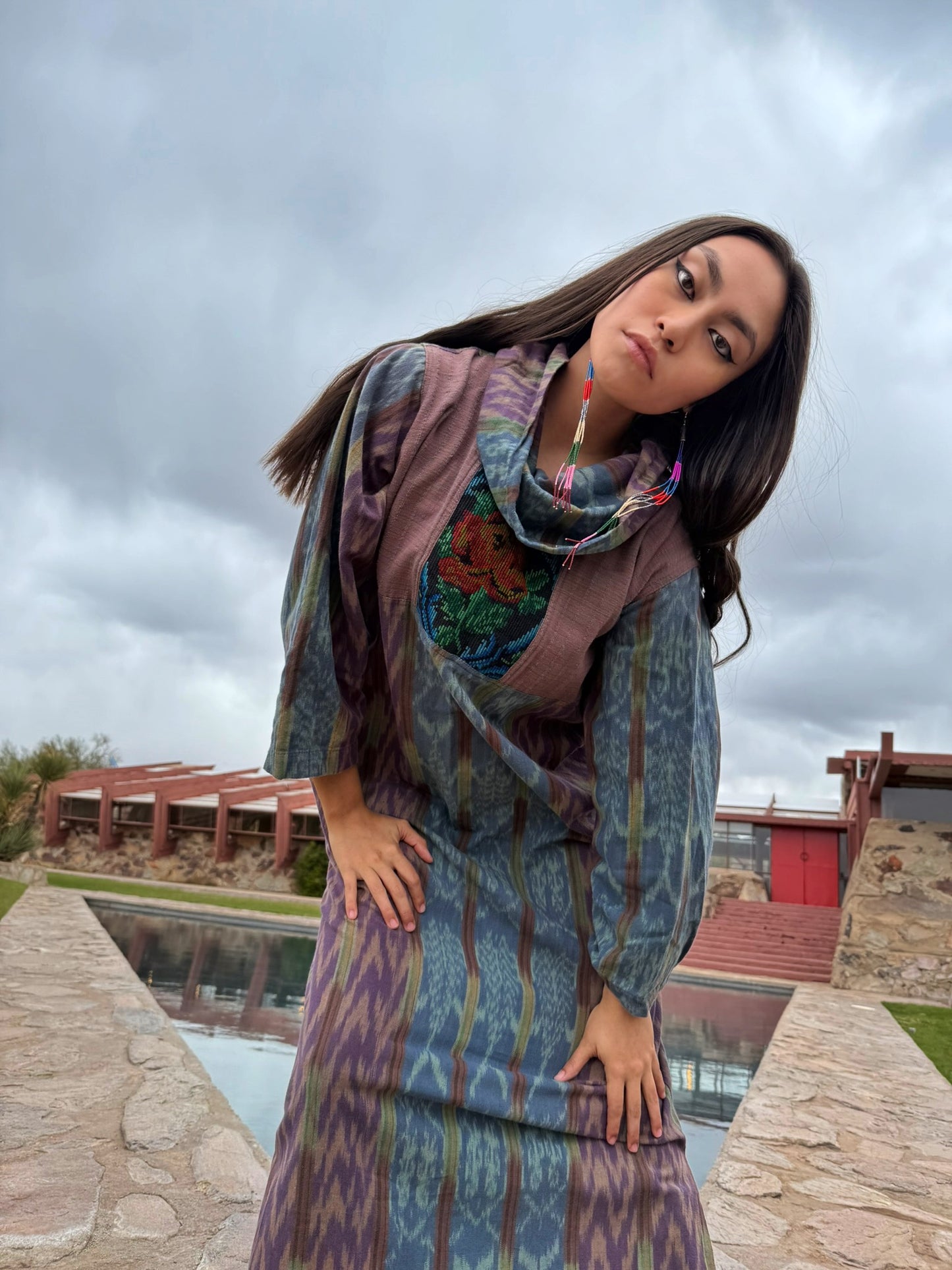 Vintage 70s Ikat Dress