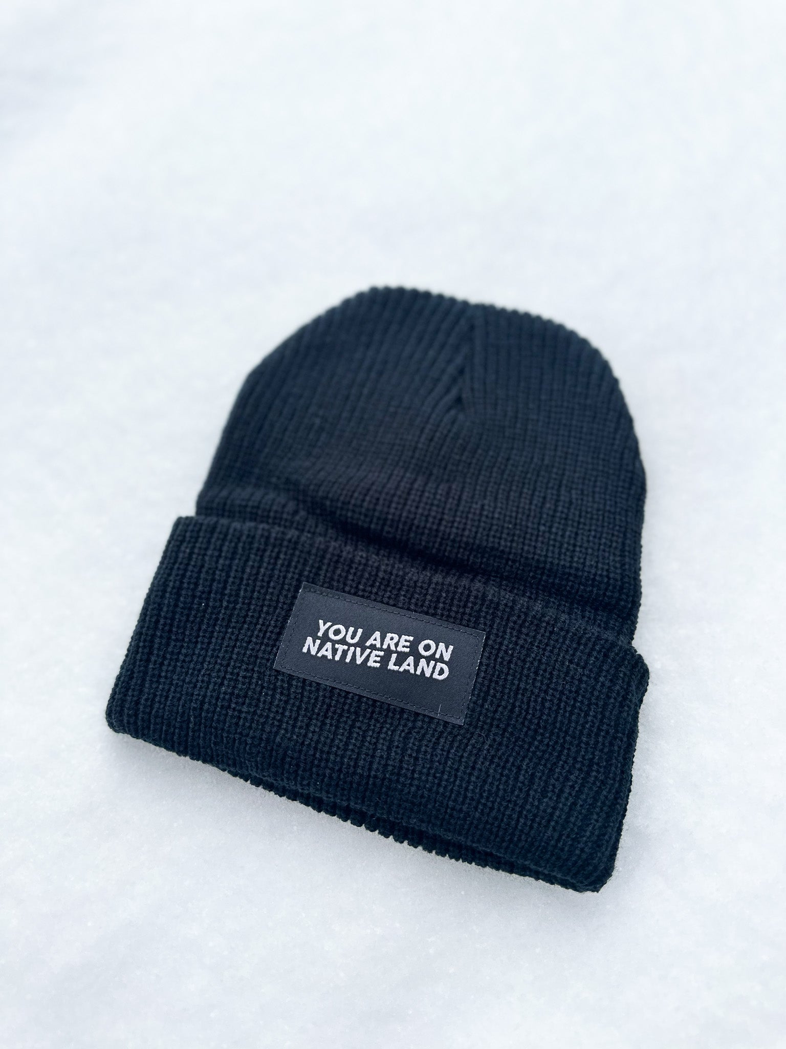 Urban Native "You Are On Native Land" Beanie - Black