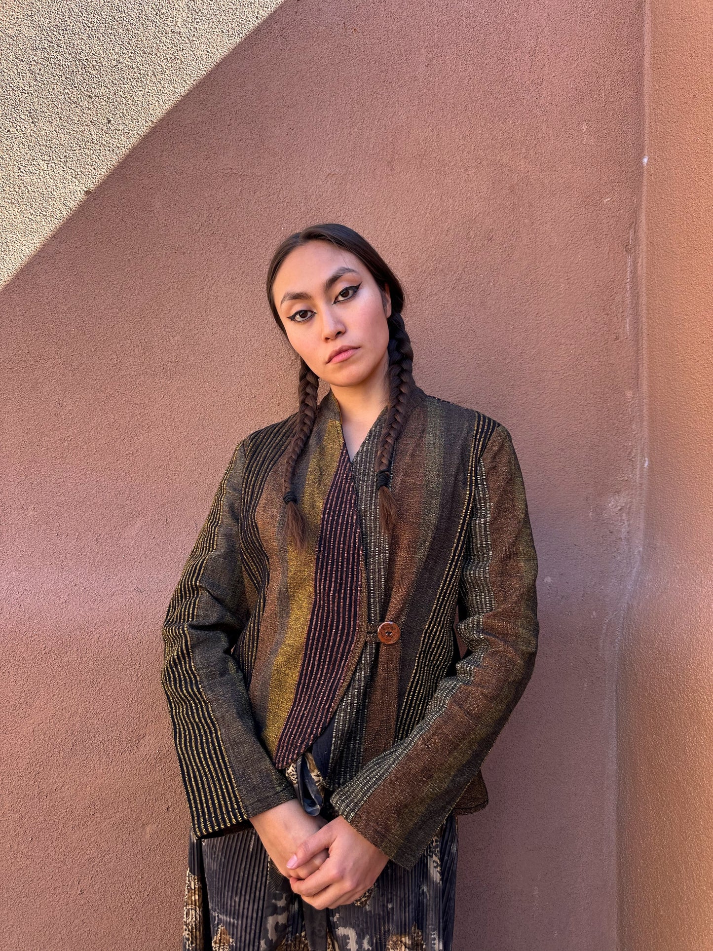 Vintage 80s Handwoven Isle of Skye Wrap Jacket
