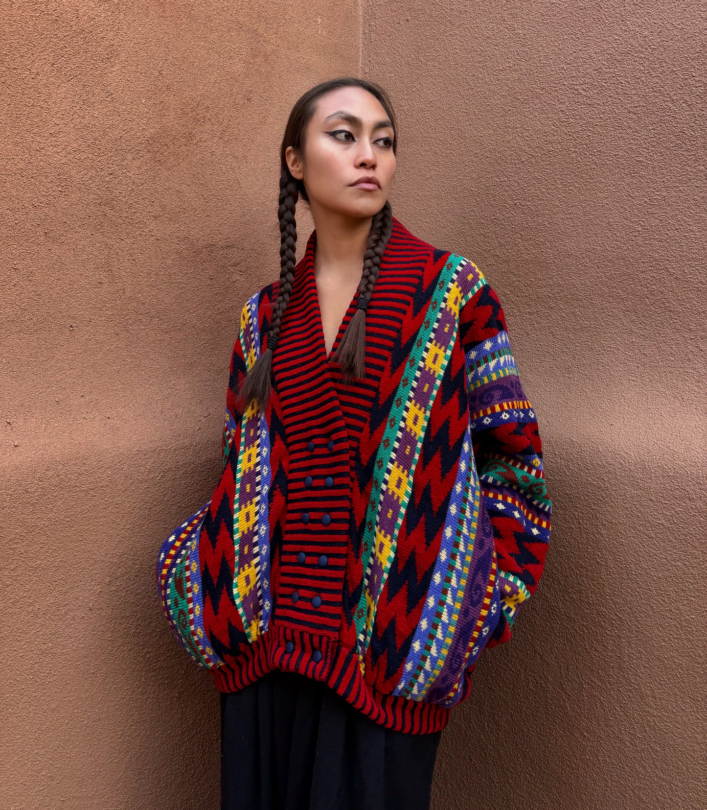 Vintage 80s Geo Cardigan Sweater